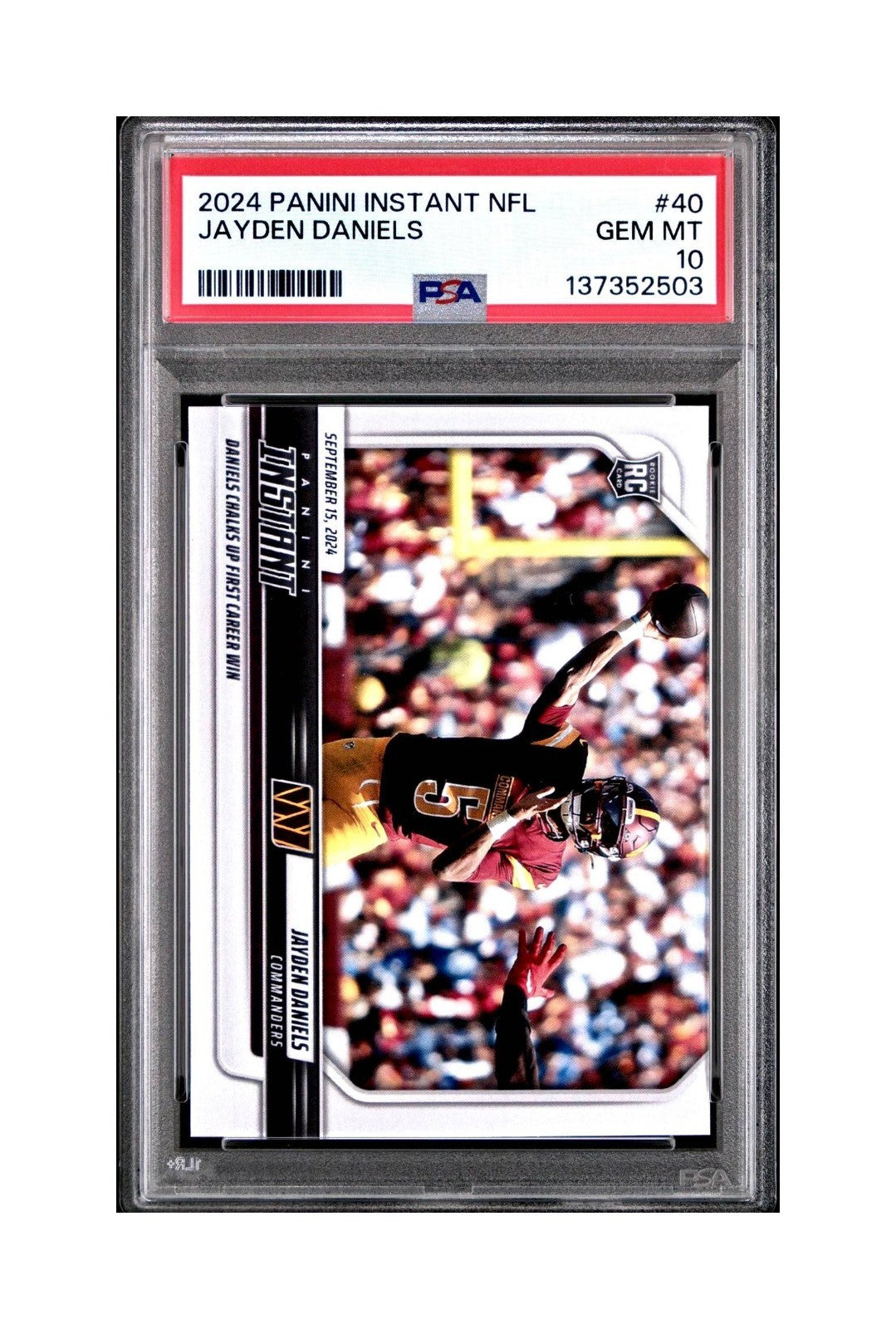 Jayden Daniels Rookie 2024 Panini Instant NFL #40 PSA 10 Gem Mint