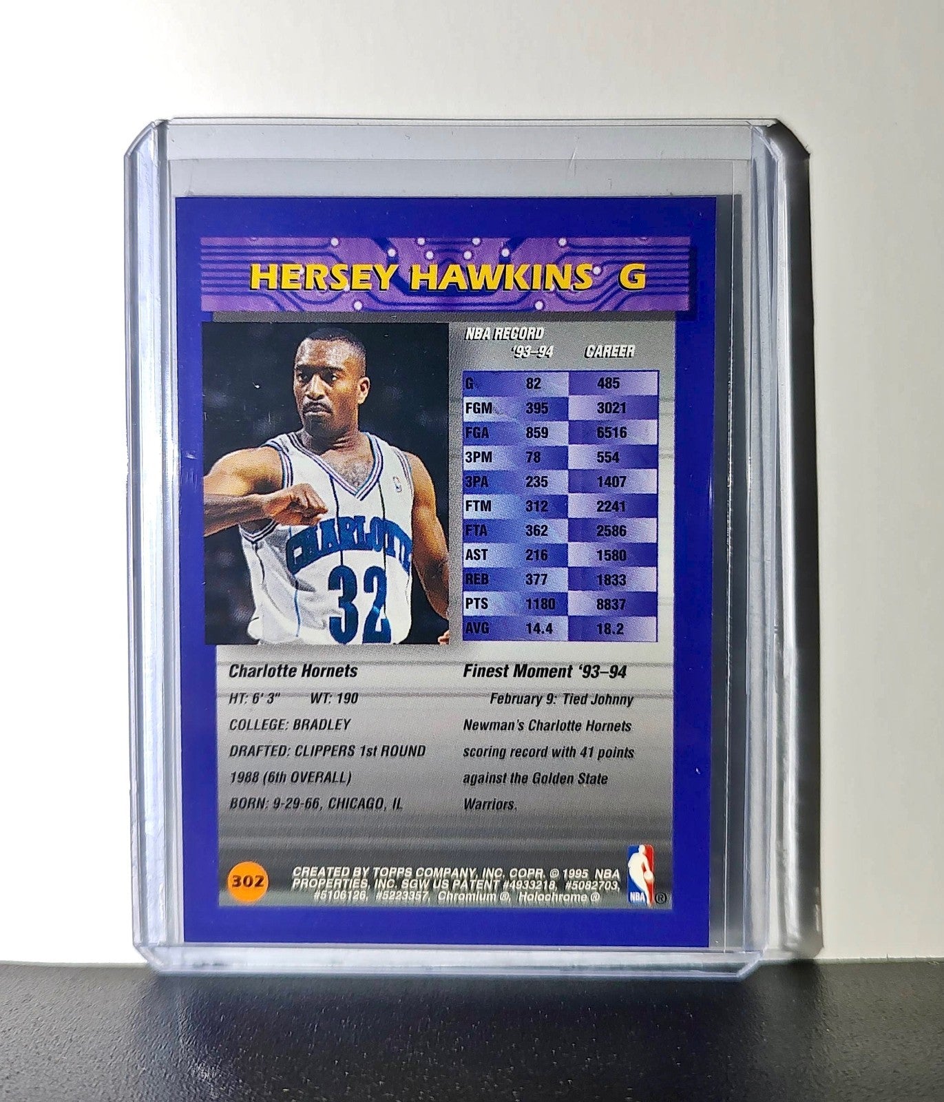 Hersey Hawkins 1994-95 Topps Finest #302 Basketball Card