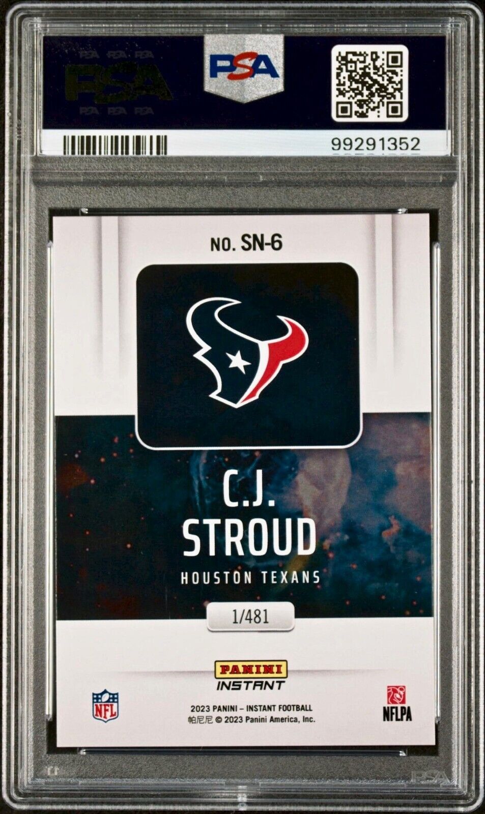 C.J. Stroud 2023 Panini Supernova NFL #SN-6 Football Card Graded PSA 9 Mint