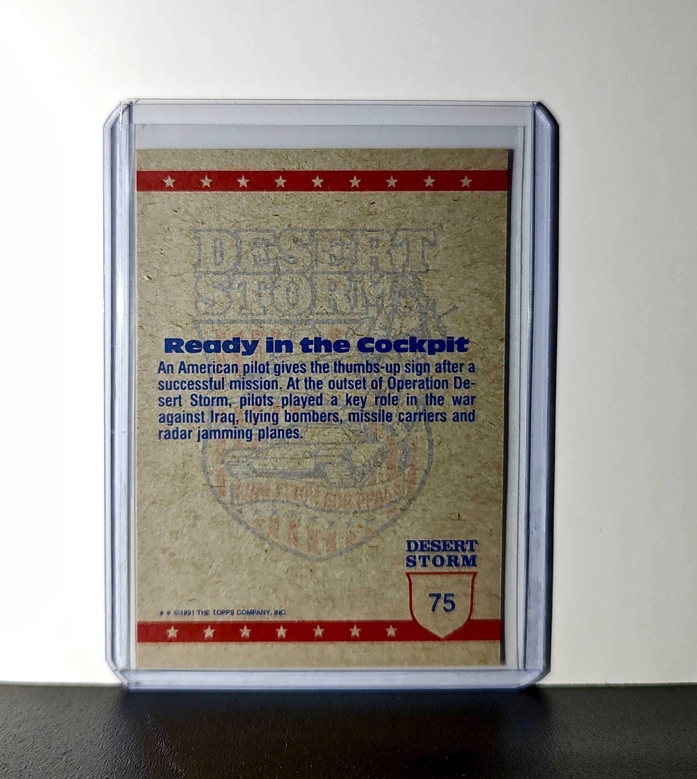 Ready in the Cockpit 1991 Topps Desert Storm #75 Card