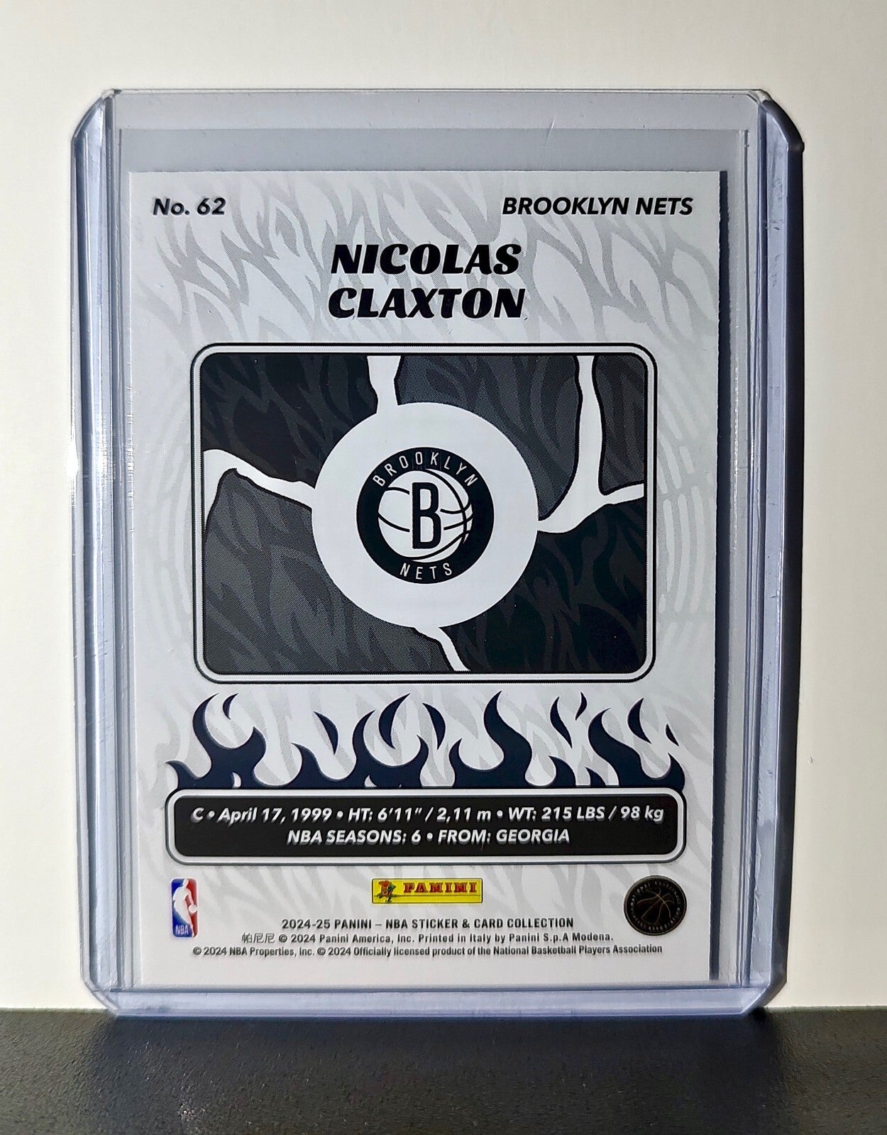 Nicolas Claxton 2024-25 Panini NBA #62 Foil Sticker Card Brooklyn Nets