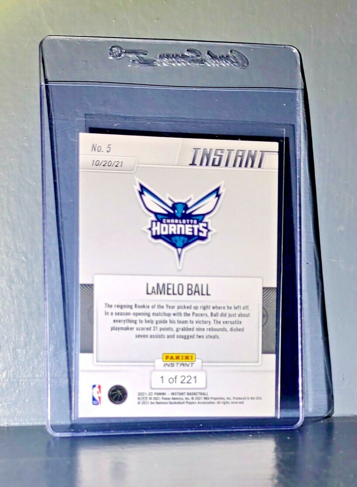 Lamelo Ball 2021-22 Panini NBA Instant #5 Card 1 of 221 Charlotte Hornets