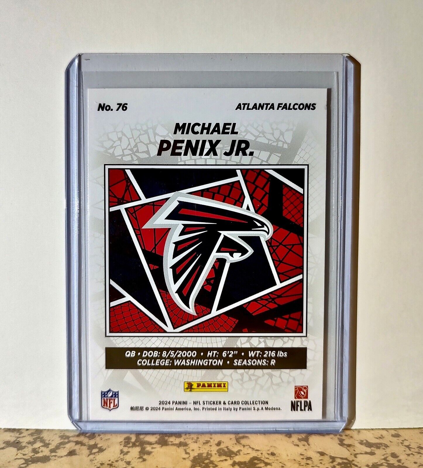 Michael Penix Jr. 2024 Panini NFL #76 Rookie Sticker Card Atlanta Falcons