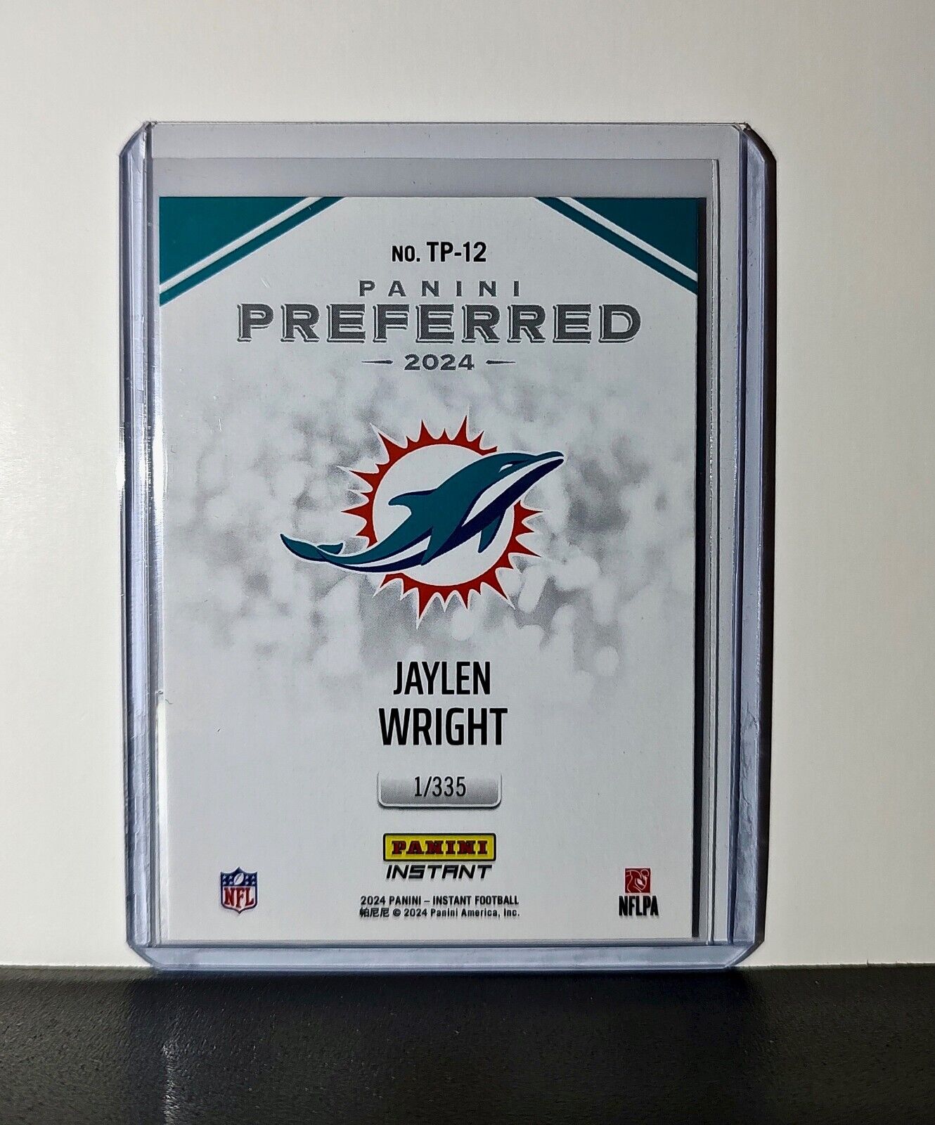 Jaylen Wright 2024 Panini Preferred NFL #12 Rookie Card Miami Dolphins 1/335