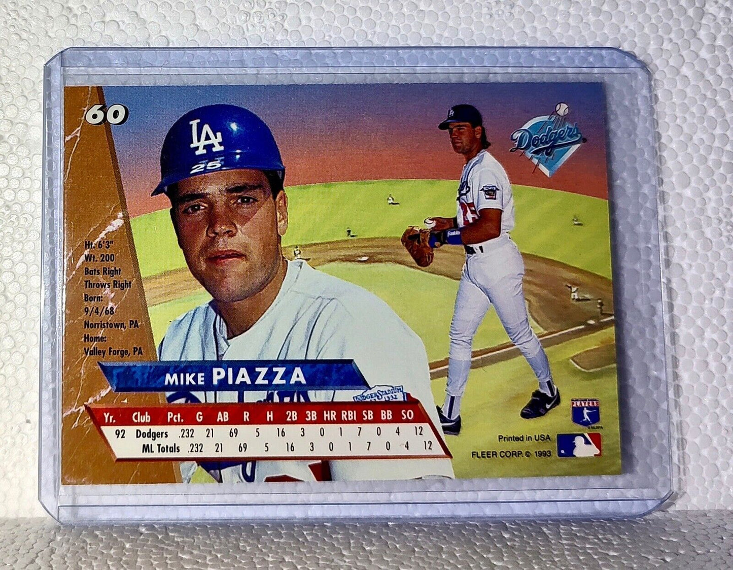 Mike Piazza 1993 Fleer Ultra MLB #60 Rookie Baseball Card Los Angeles Dodgers