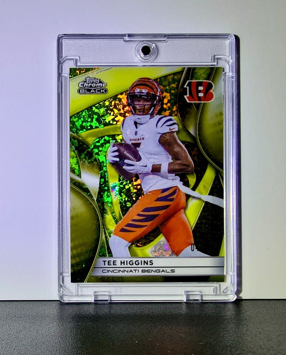 Tee Higgins 2025 NFL Topps Chrome Black #25 Mini Diamond Gold Refractor 04/50