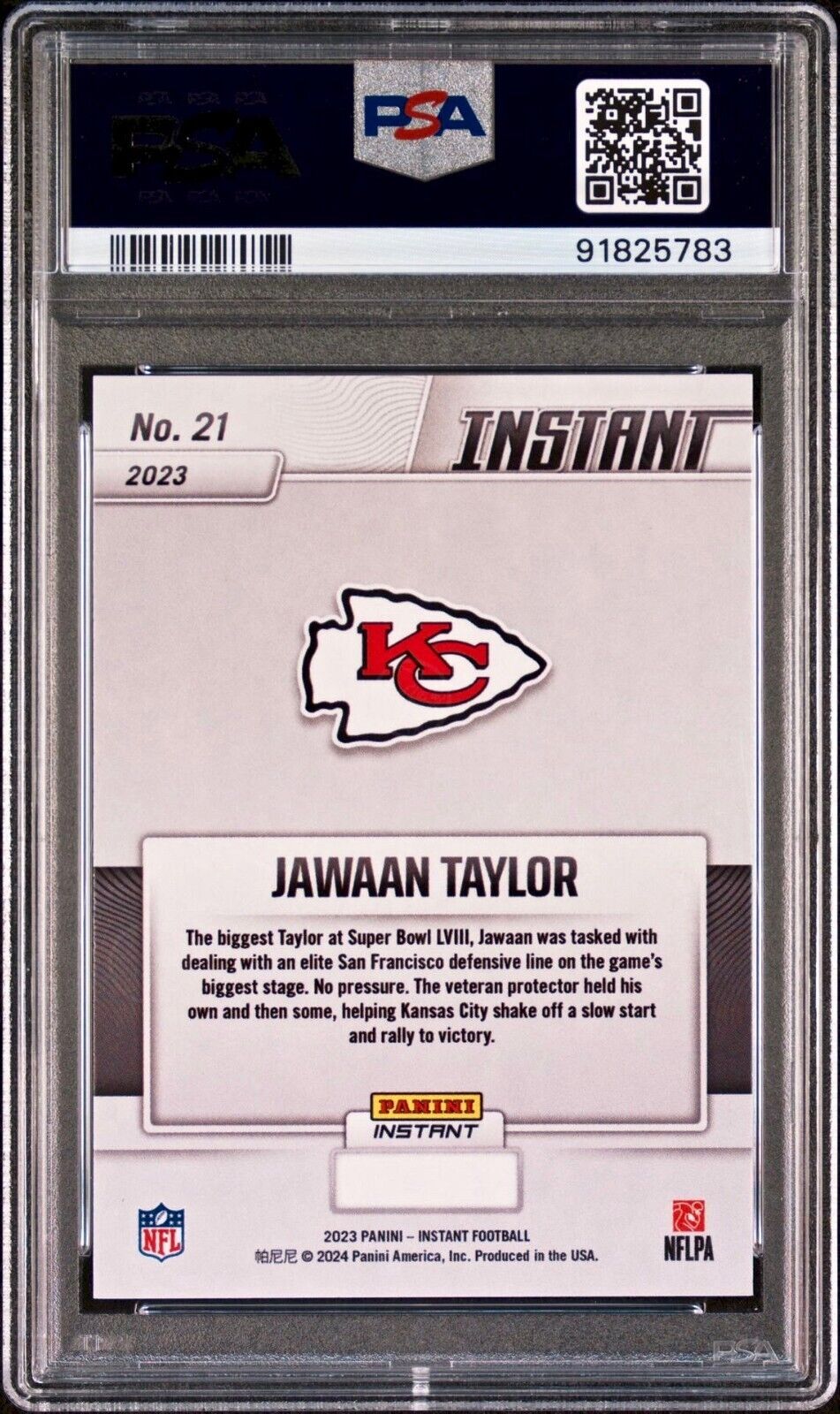 Jawaan Taylor 2023 Panini NFL Superbowl Champions #21 Card PSA 9 Mint