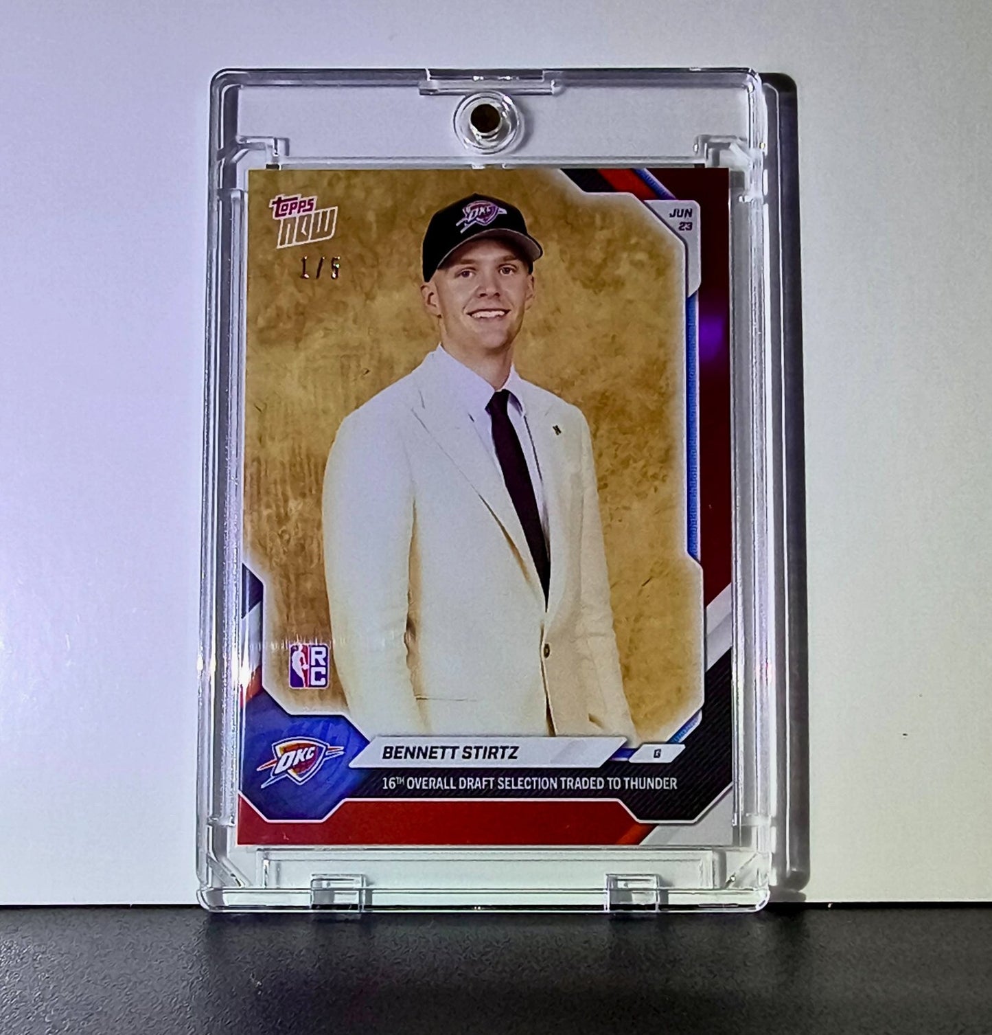 Bennett Stirtz Rookie 2026-27 Topps NBA Draft #BSTI Red Foil 1/5 Card OC Thunder