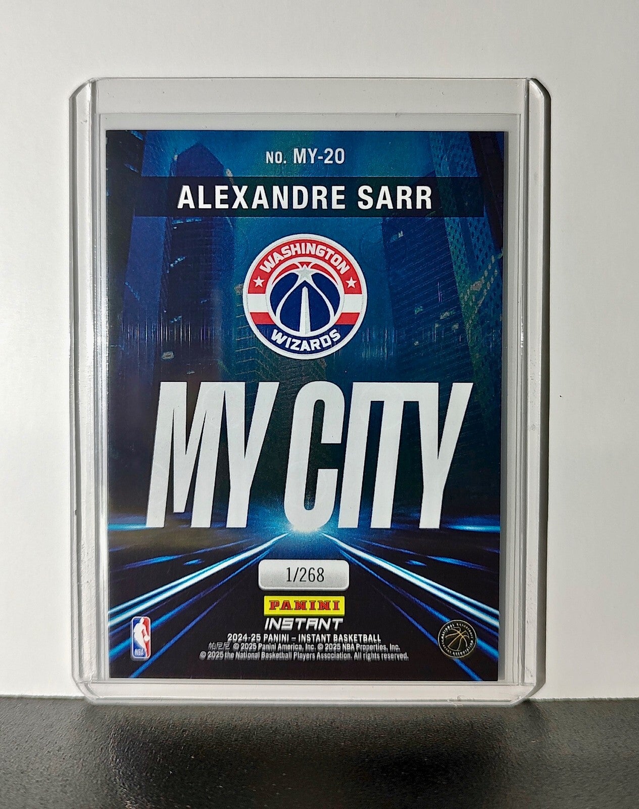 Alexandre Sarr Rookie 2024-25 Panini MyCity NBA #20 Card Wizards 1/268