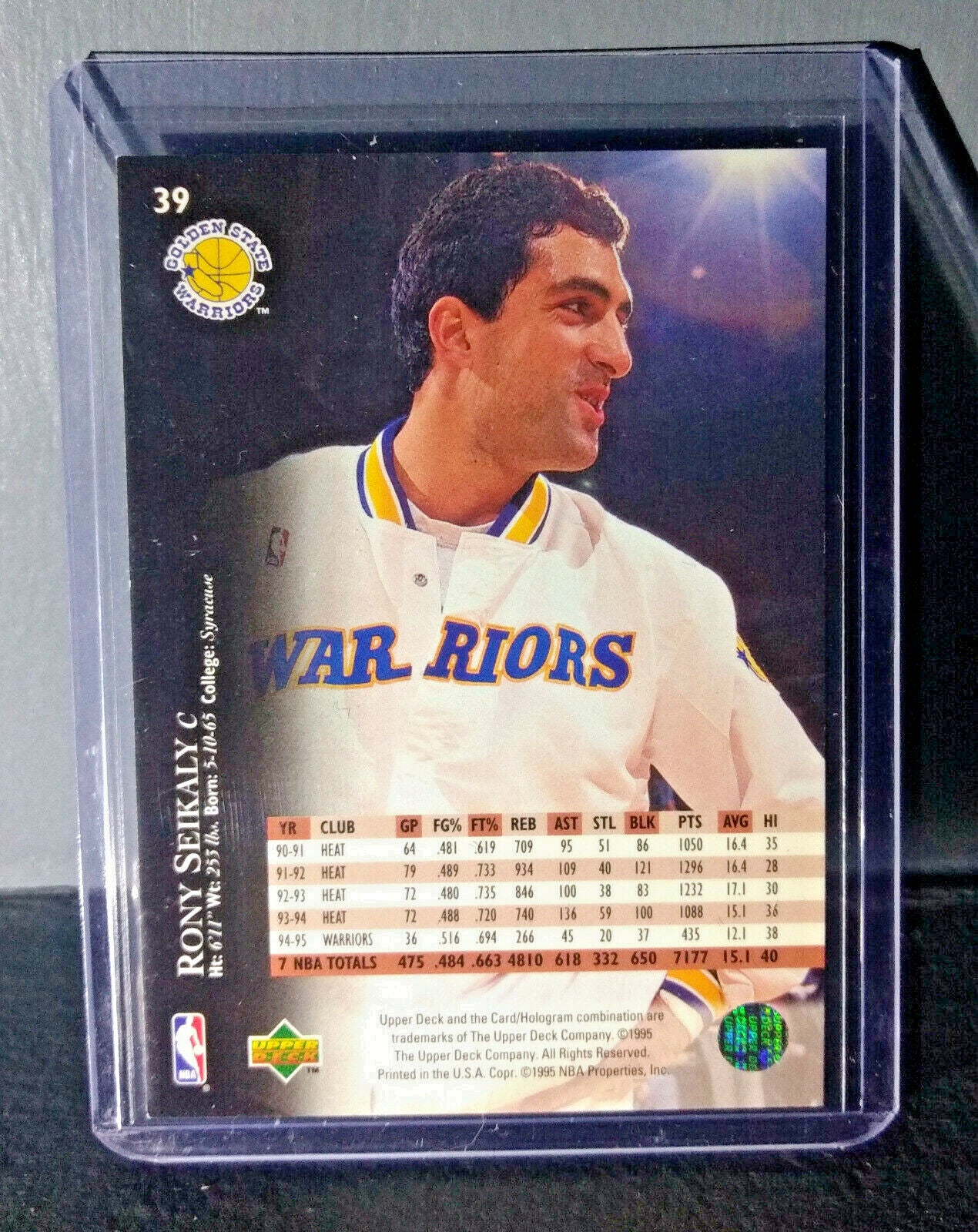 1995-96 Upper Deck Rony Seikaly #39 Basketball Card