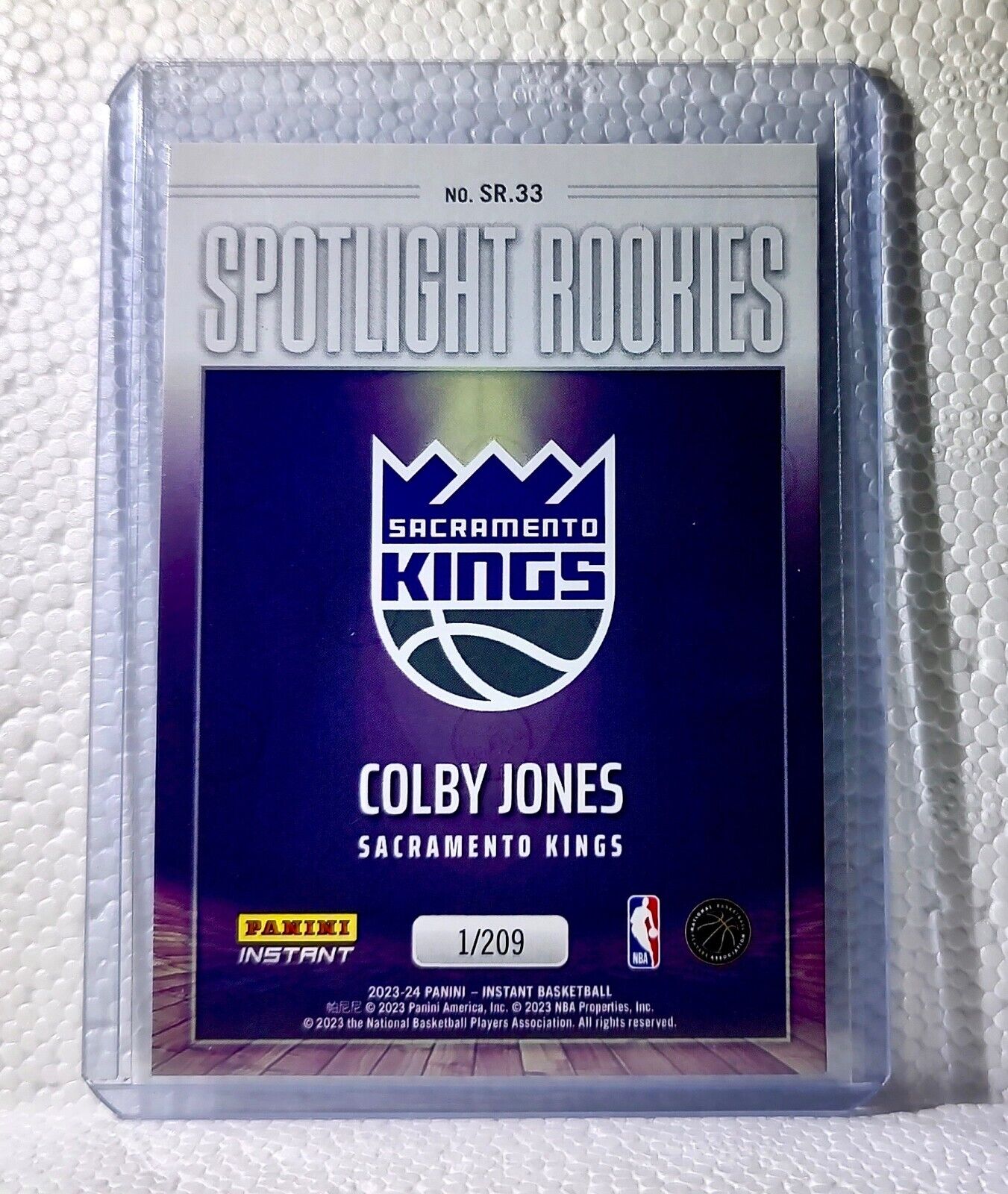 Colby Jones 2023-24 Panini #33 NBA Spotlight Rookies Basketball Card Kings 1/209