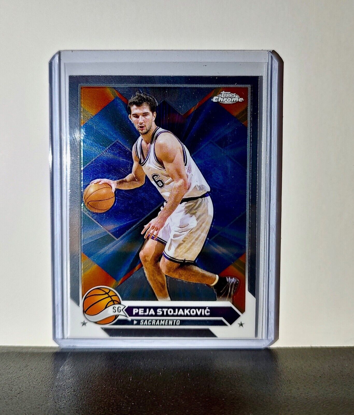 Peja Stojakovic 2023-24 Topps Chrome NBA #8 Card Sacramento Kings