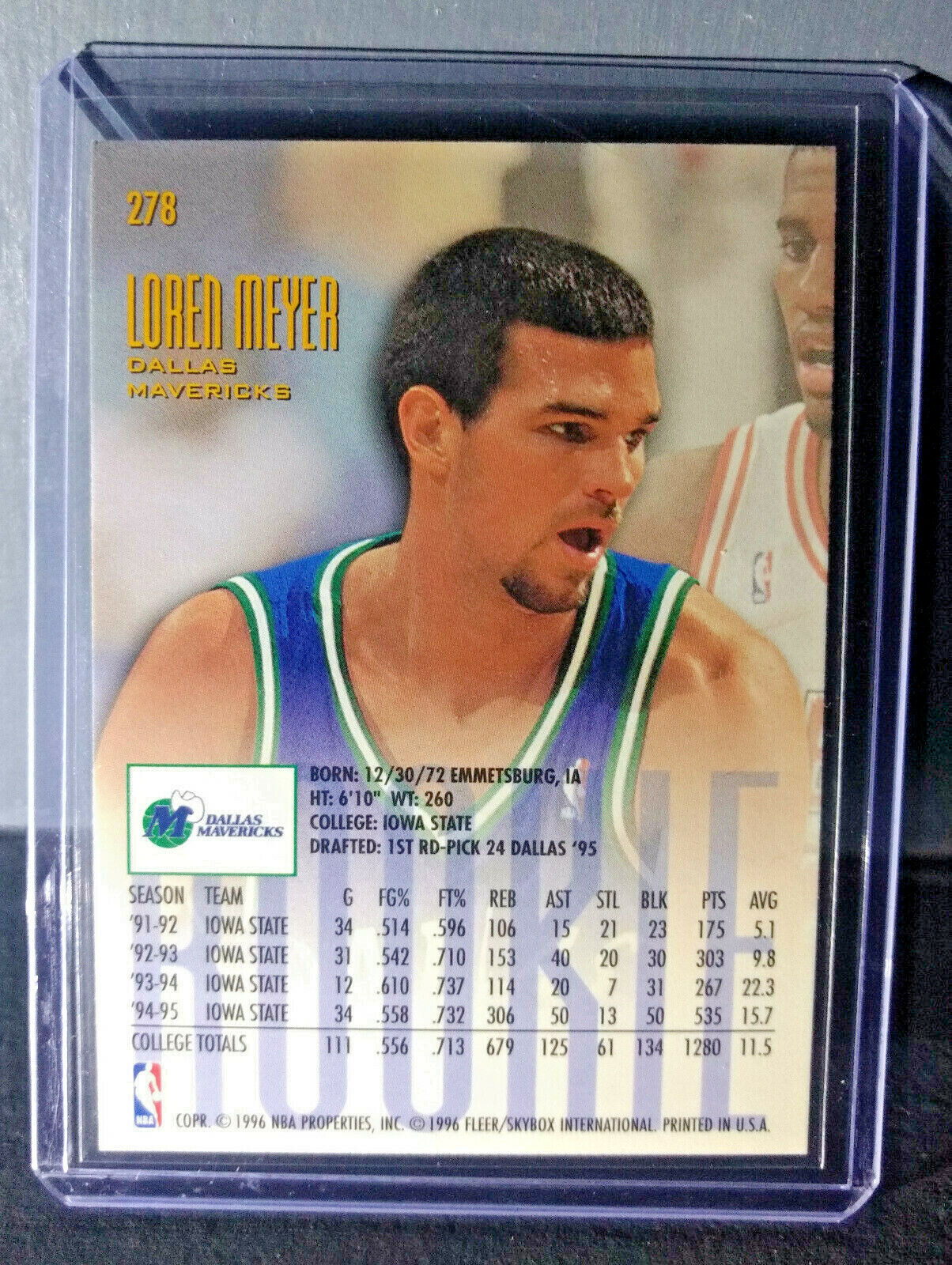 1995-96 Loren Meyer Fleer Ultra #278 Rookie Basketball Card