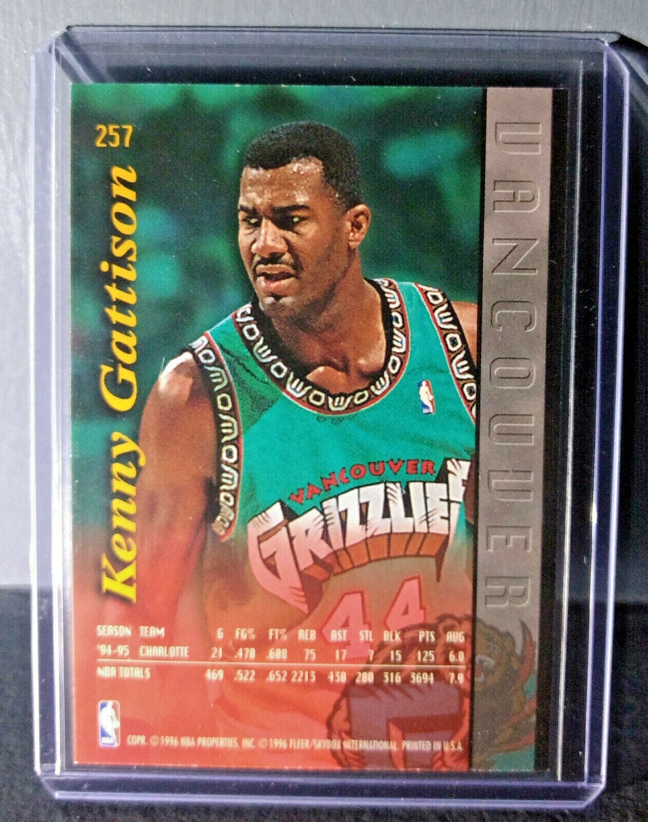 1995-96 Kenny Gattison Fleer Ultra #257 Grizzlies Expansion Team Basketball Card