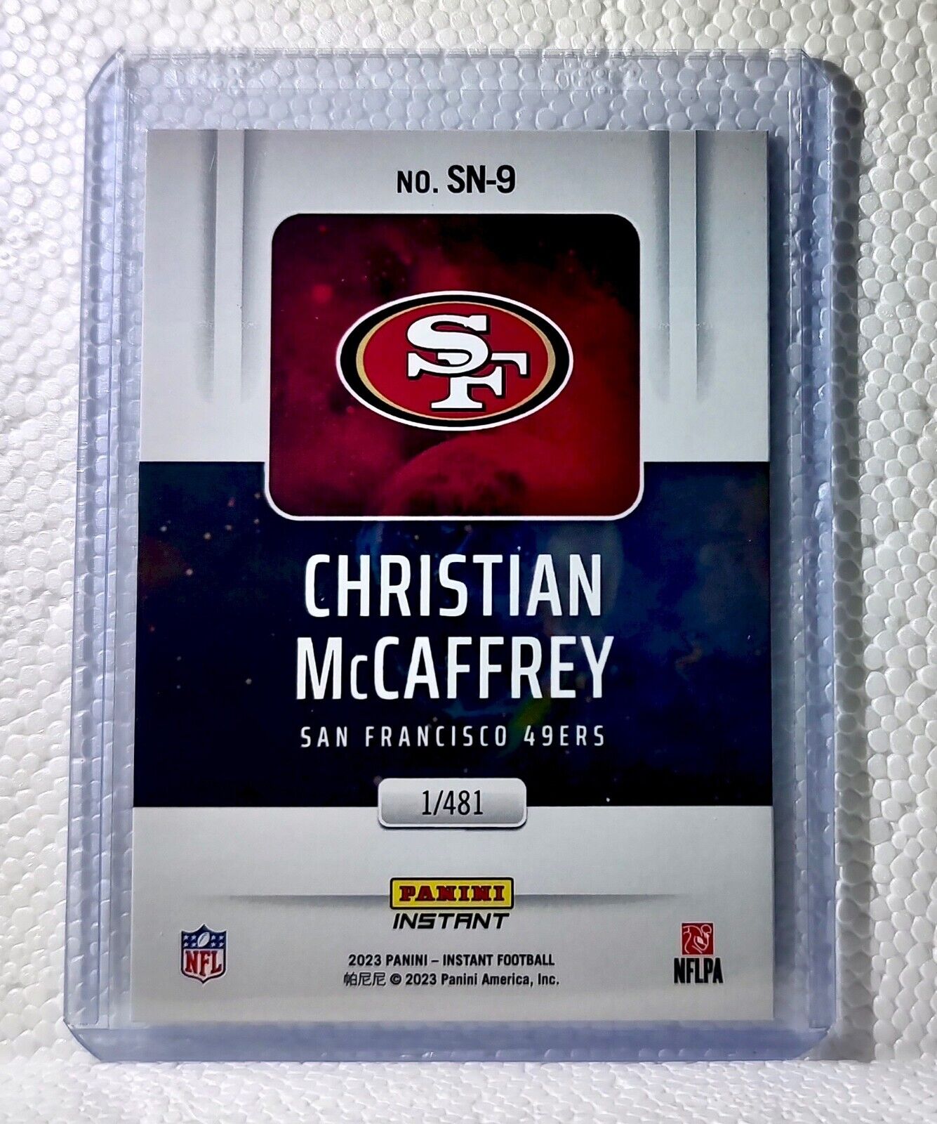 Christian McCaffrey 2023 Panini NFL #9 Supernova Football Card 49ers 1/481