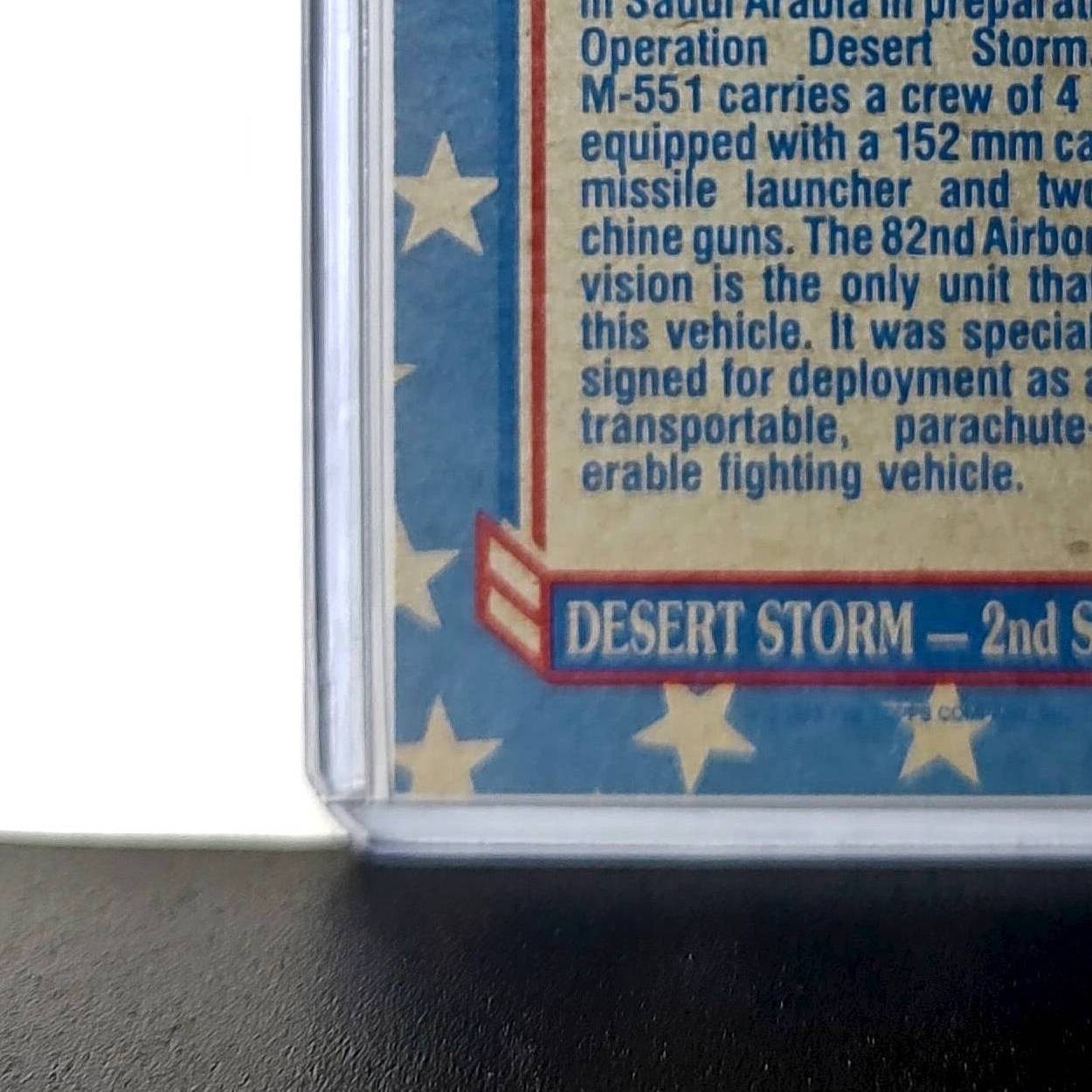 M-551 Sheridan 1991 Topps Desert Storm #92 Card
