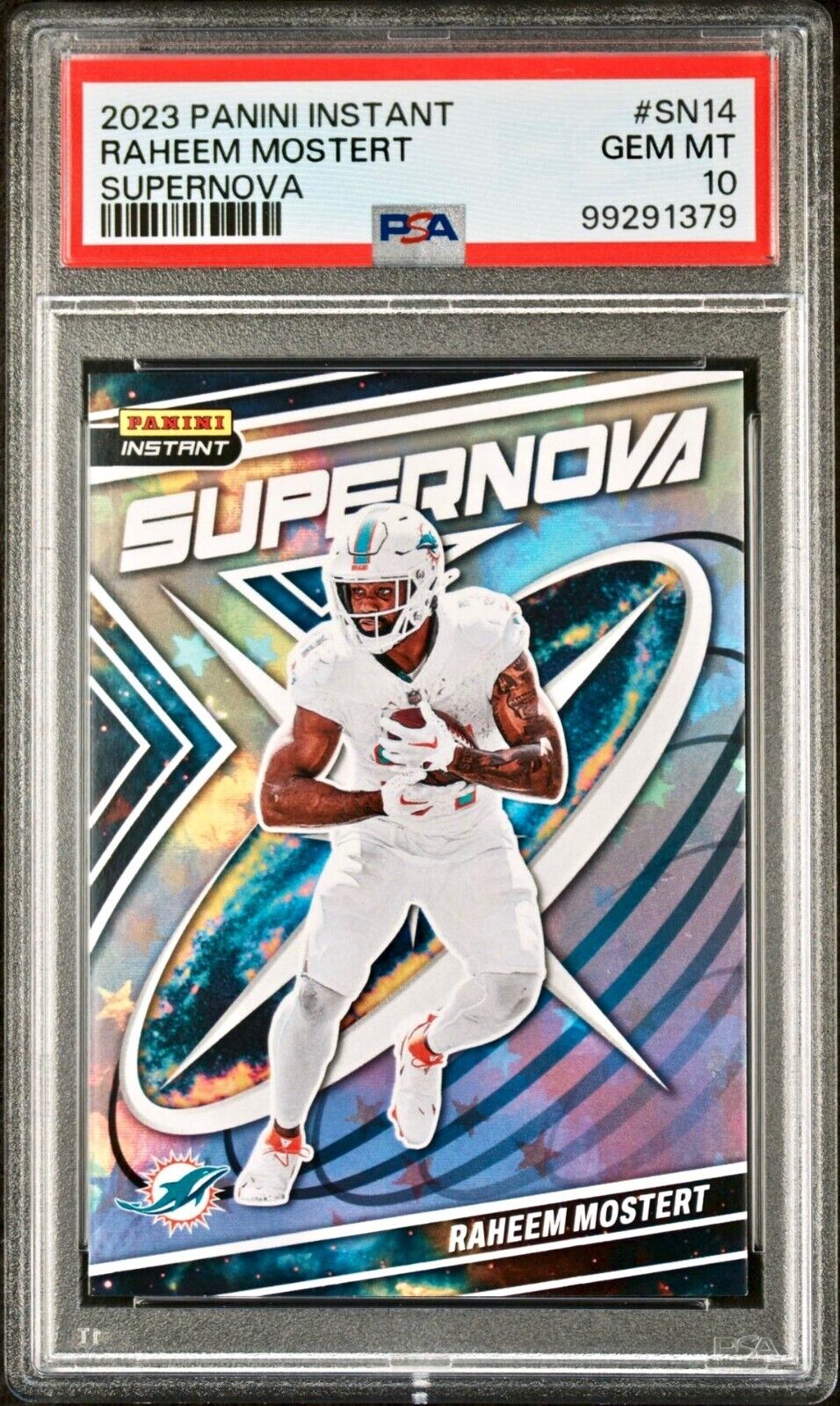 Raheem Mostert 2023 Panini Supernova NFL #SN-14 Football Card PSA 10 Gem Mint