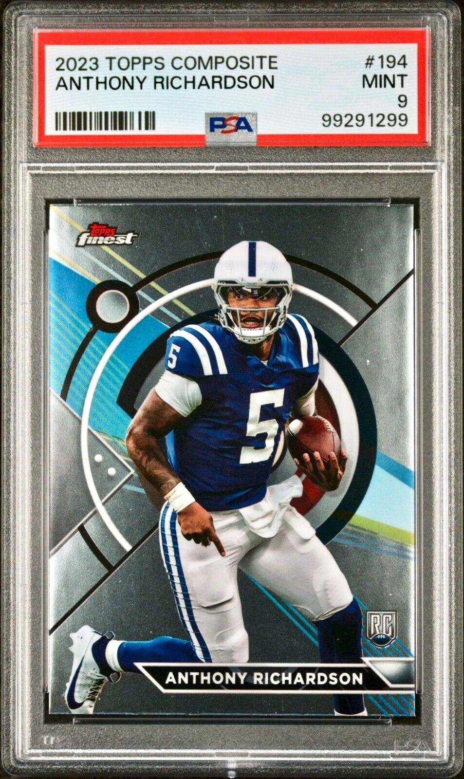 Anthony Richardson 2023 Topps Finest NFL #194 Rookie Football Card PSA 9 Mint