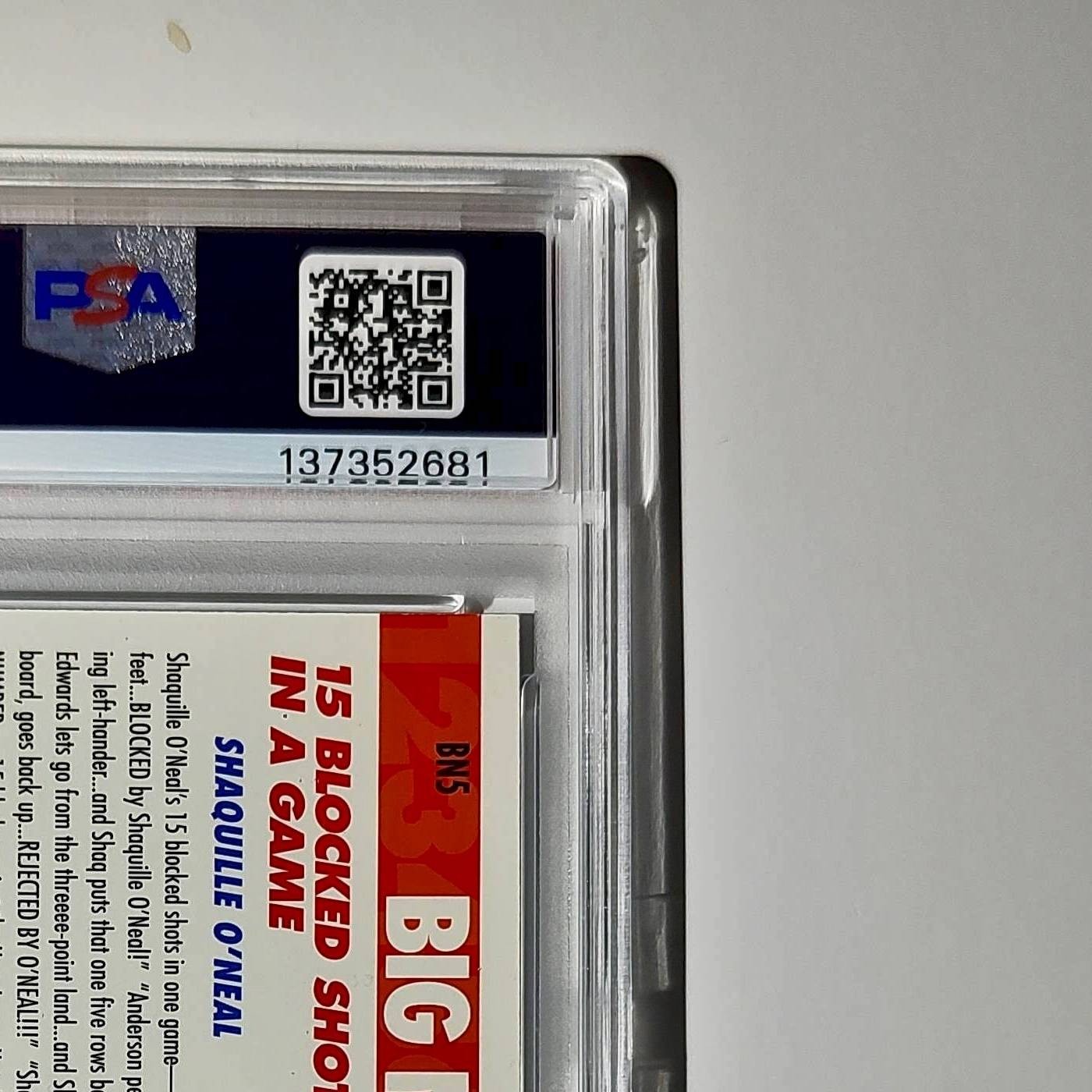Shaquille O'Neal 1994 NBA Hoops Big Numbers #BN5 Rainbow PSA 8 NM-MT