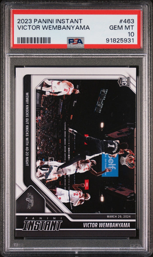 Victor Wembanyama 2023-24 Panini #463 NBA Rookie Card 1 of 2701 PSA 10 Gem Mint