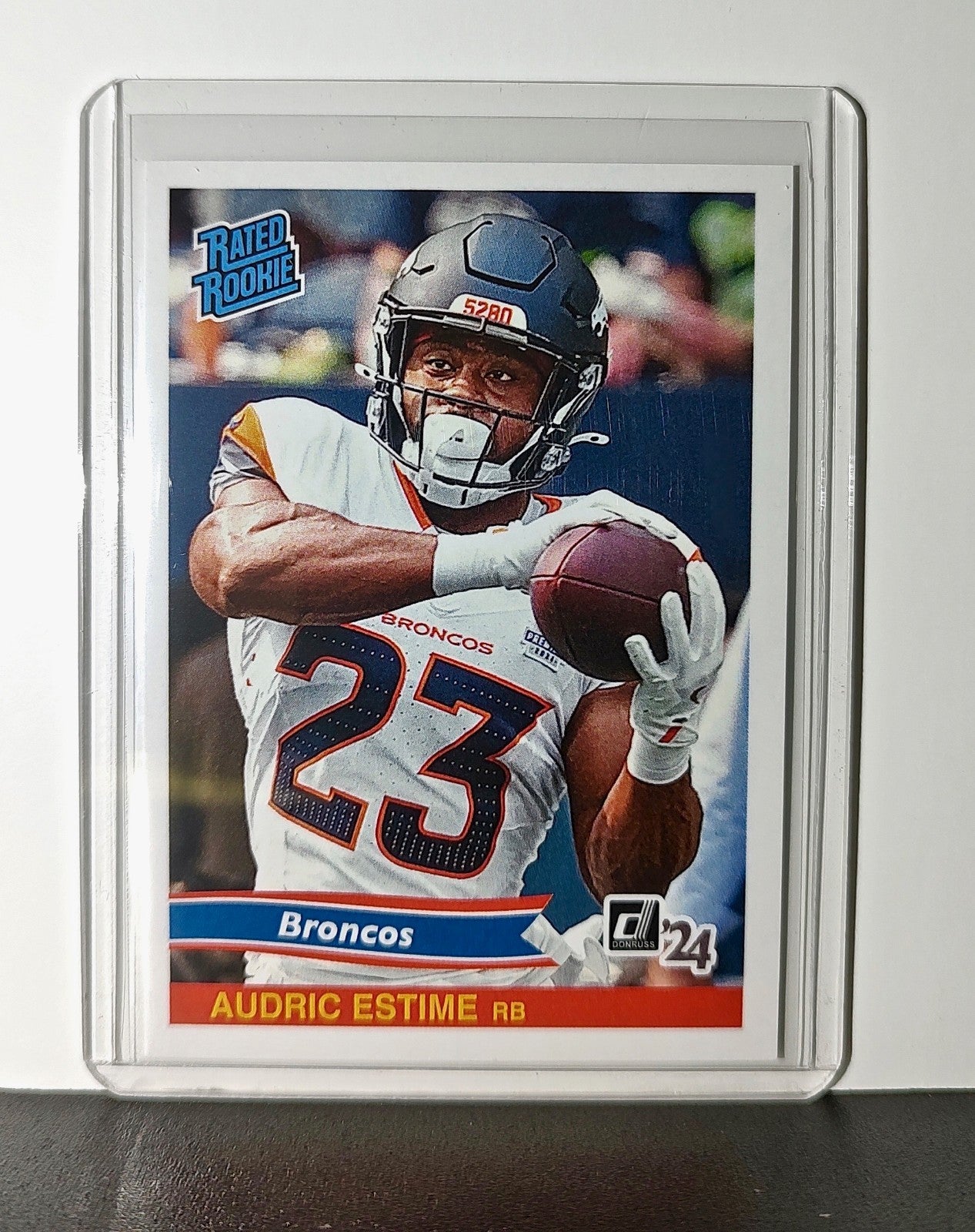Audric Estime Rookie 2024 Panini Rated Rookie Retro NFL #14 Broncos 1 of 890