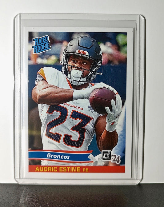 Audric Estime Rookie 2024 Panini Rated Rookie Retro NFL #14 Broncos 1 of 890