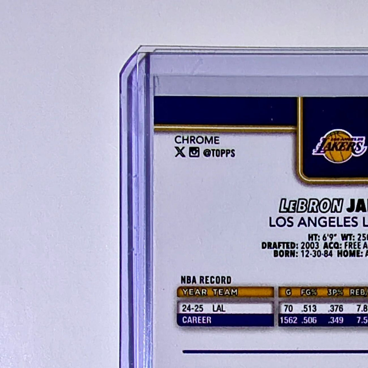 LeBron James 2025-26 NBA Topps Chrome Update #1 Card Los Angeles Lakers