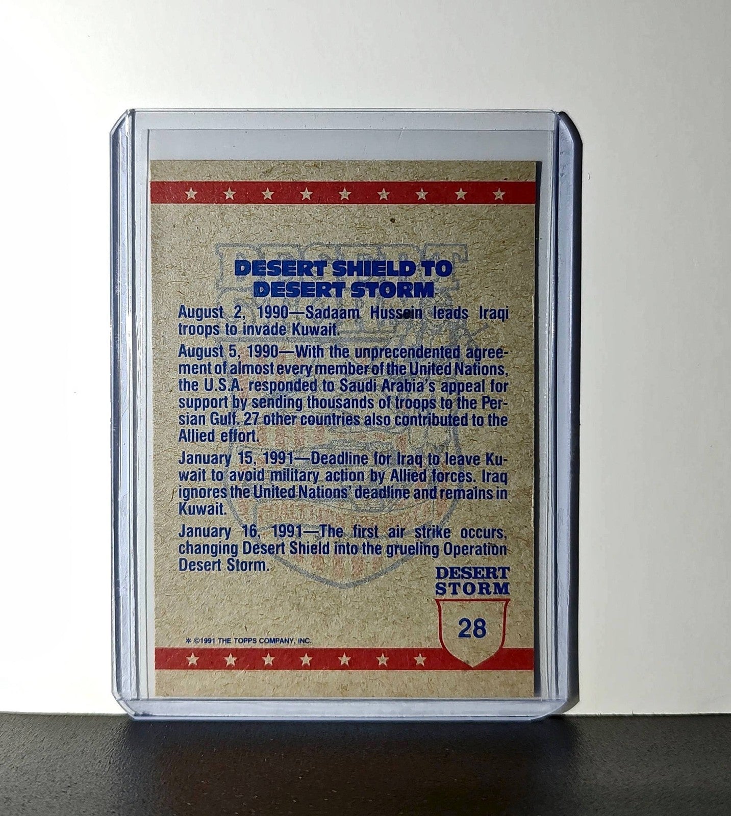 Taking Off in an F/A-18 1991 Topps Desert Storm #28 Card