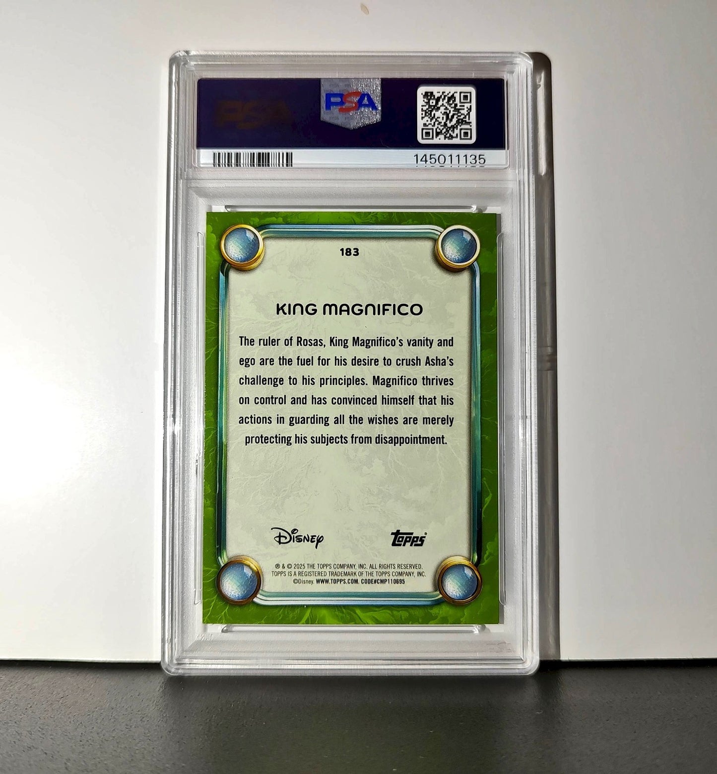 King Magnifico 2025 Topps Disney Wonder #183 Card Wish PSA 9