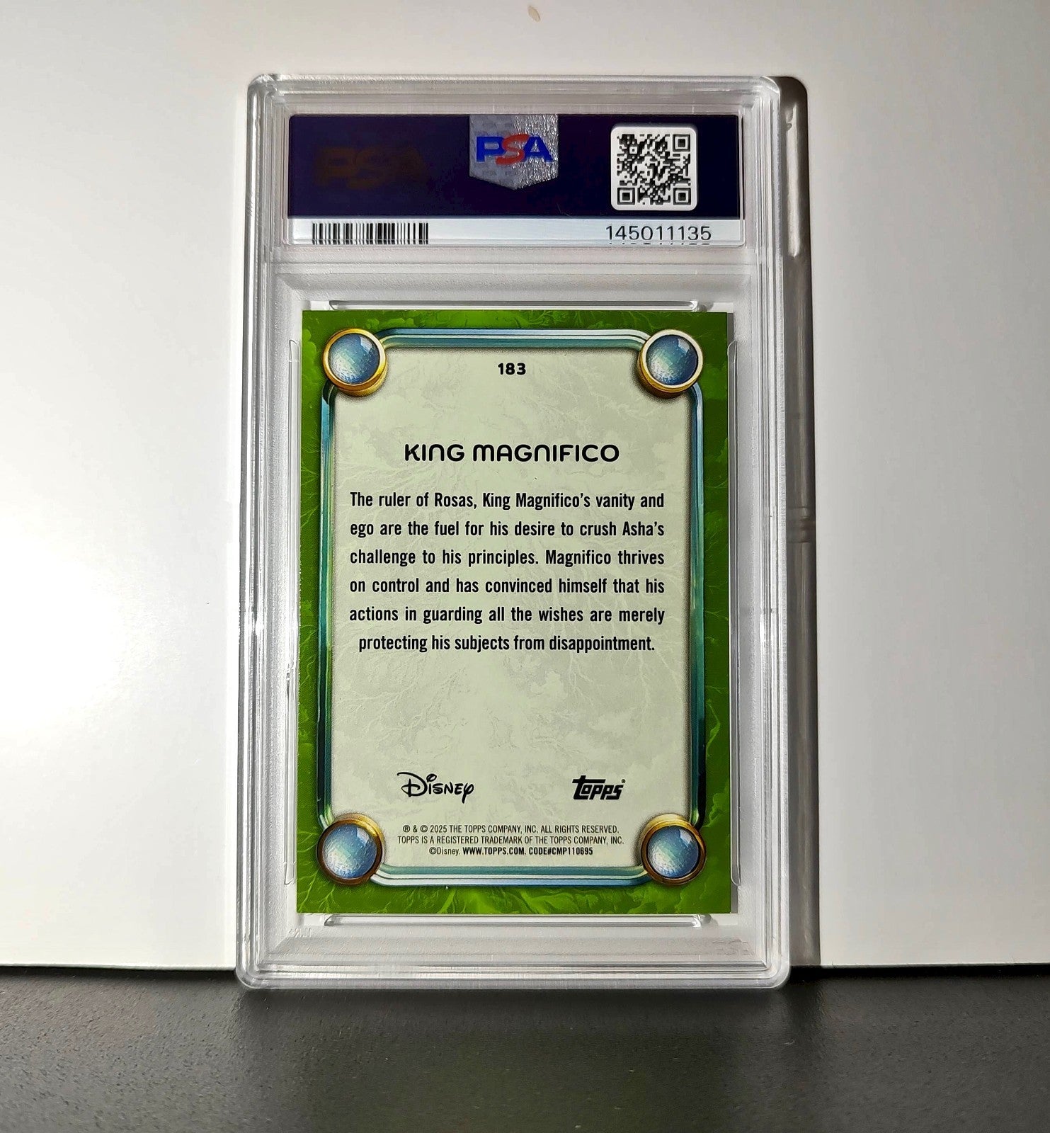 King Magnifico 2025 Topps Disney Wonder #183 Card Wish PSA 9