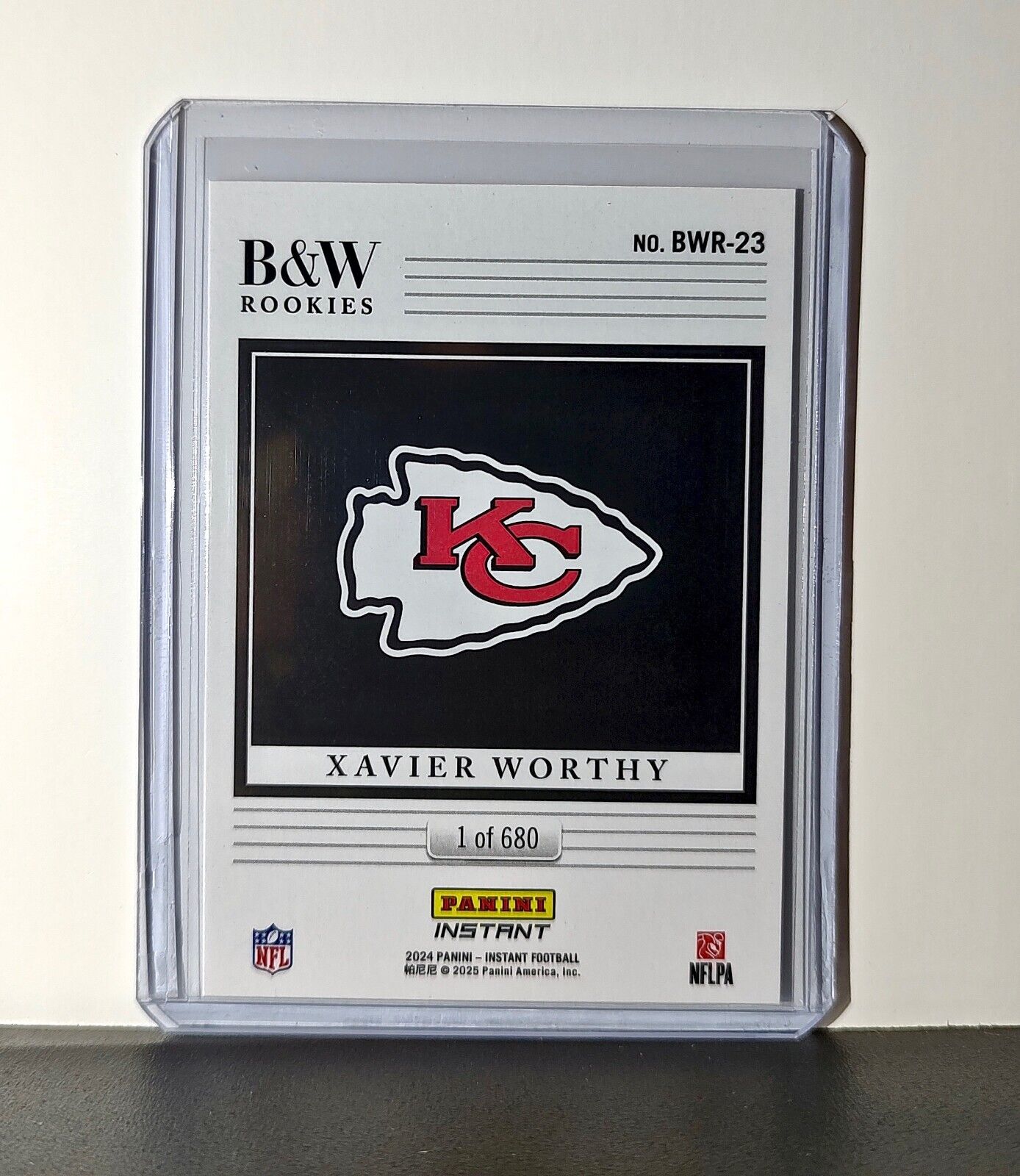 Xavier Worthy 2024 Panini NFL #23 Black & White Rookies Card Chiefs 1 of 680