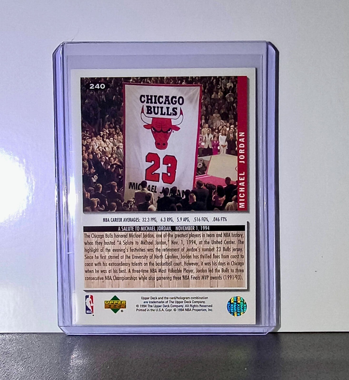 Michael Jordan 1994-95 Upper Deck Collector's Choice #240 Card Chicago Bulls