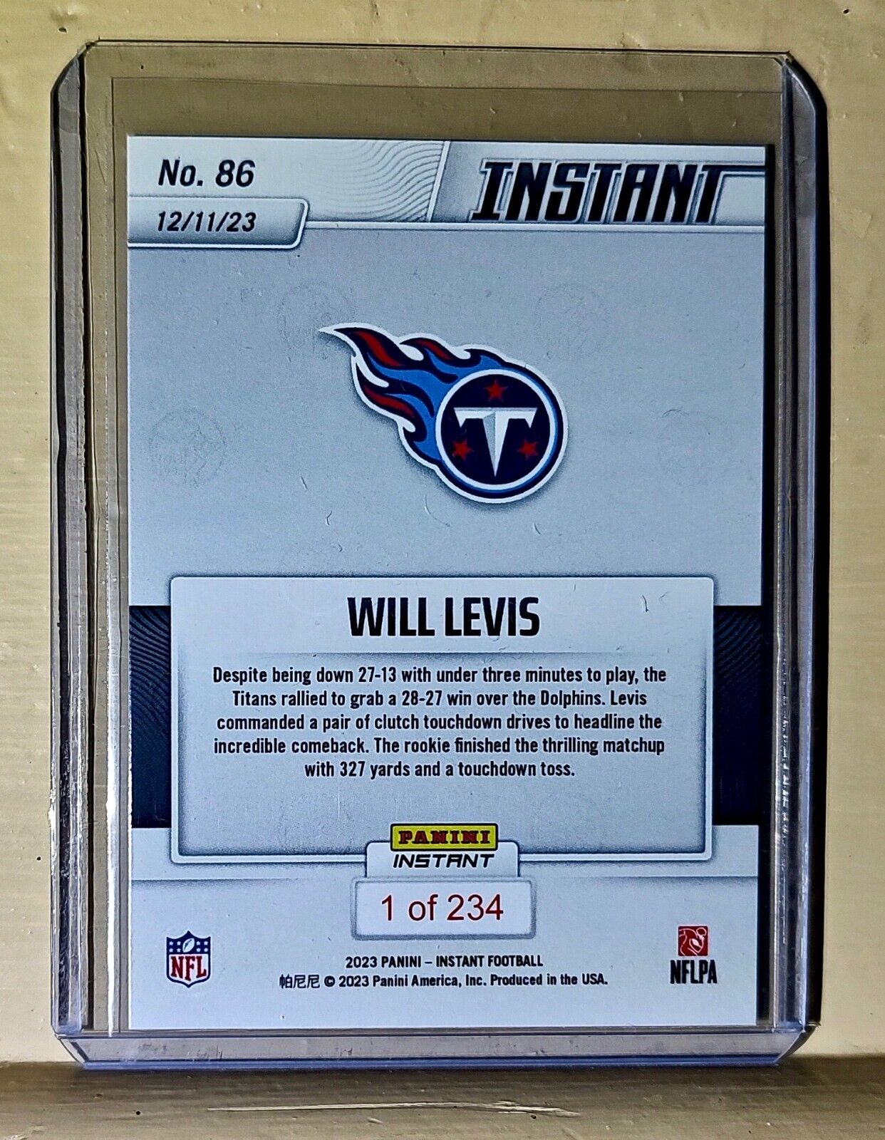 Will Levis 2023 Panini NFL Rookie Football #86 Card 1 of 234 Titans