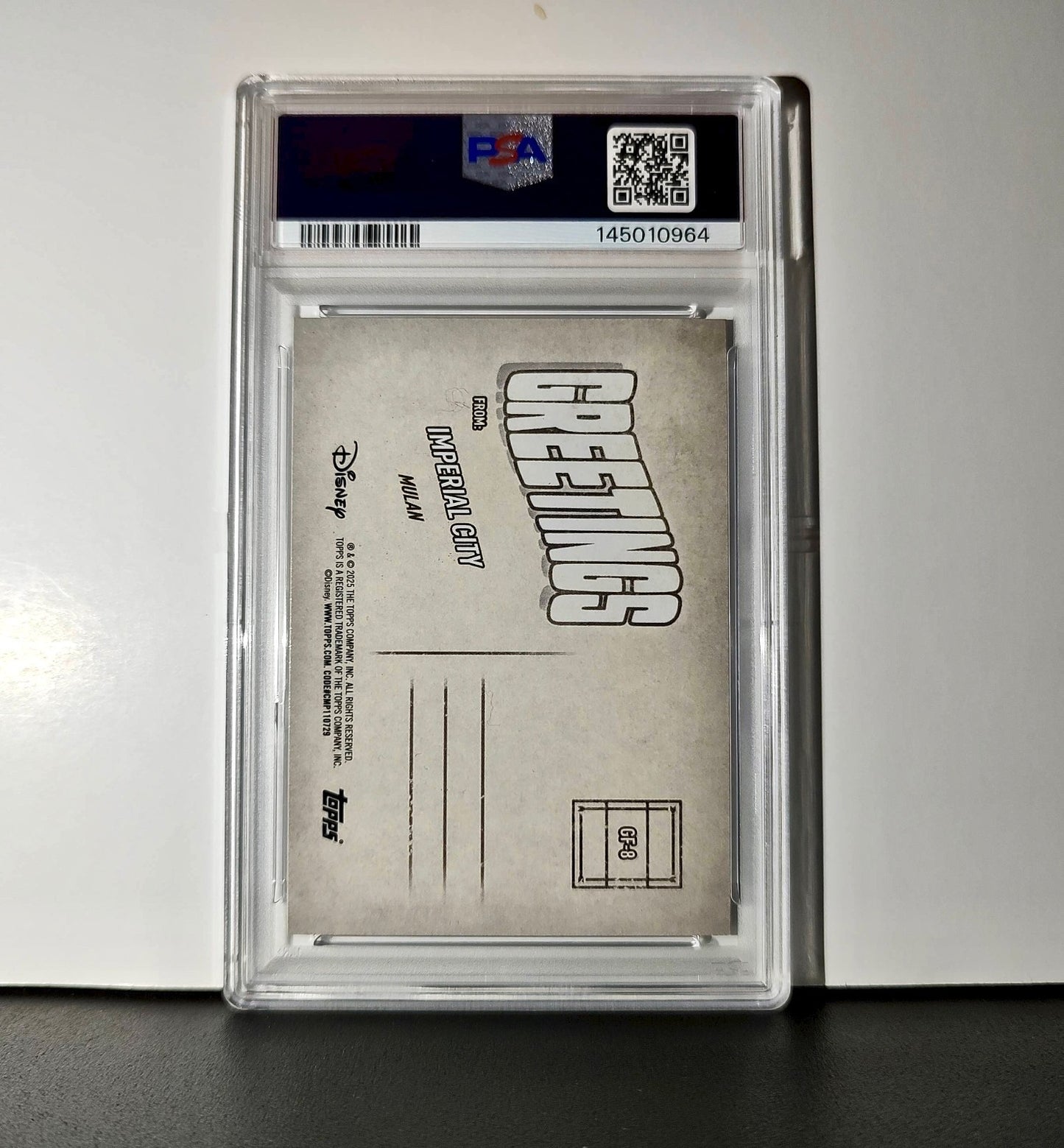 Imperial City 2025 Topps Disney Wonder #GF-8 Greetings From Card Mulan PSA 9