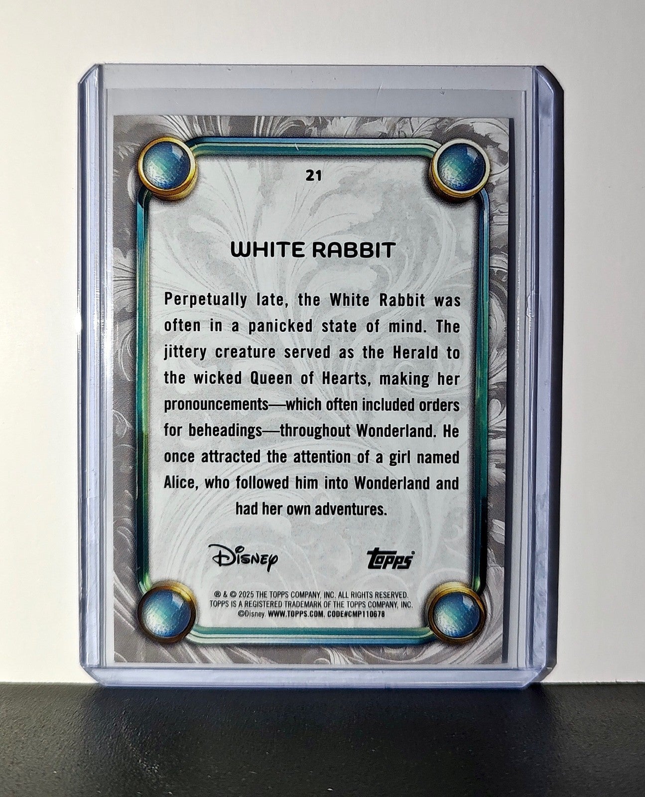 White Rabbit 2025 Topps Disney Wonder #21 Card Alice in Wonderland