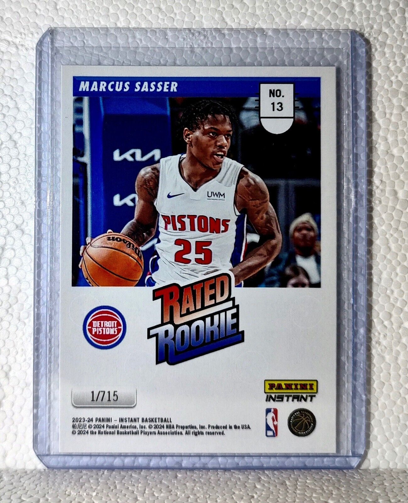 Marcus Sasser 2023-24 Panini NBA #13 Rated Rookie Retro Card Pistons 1/715