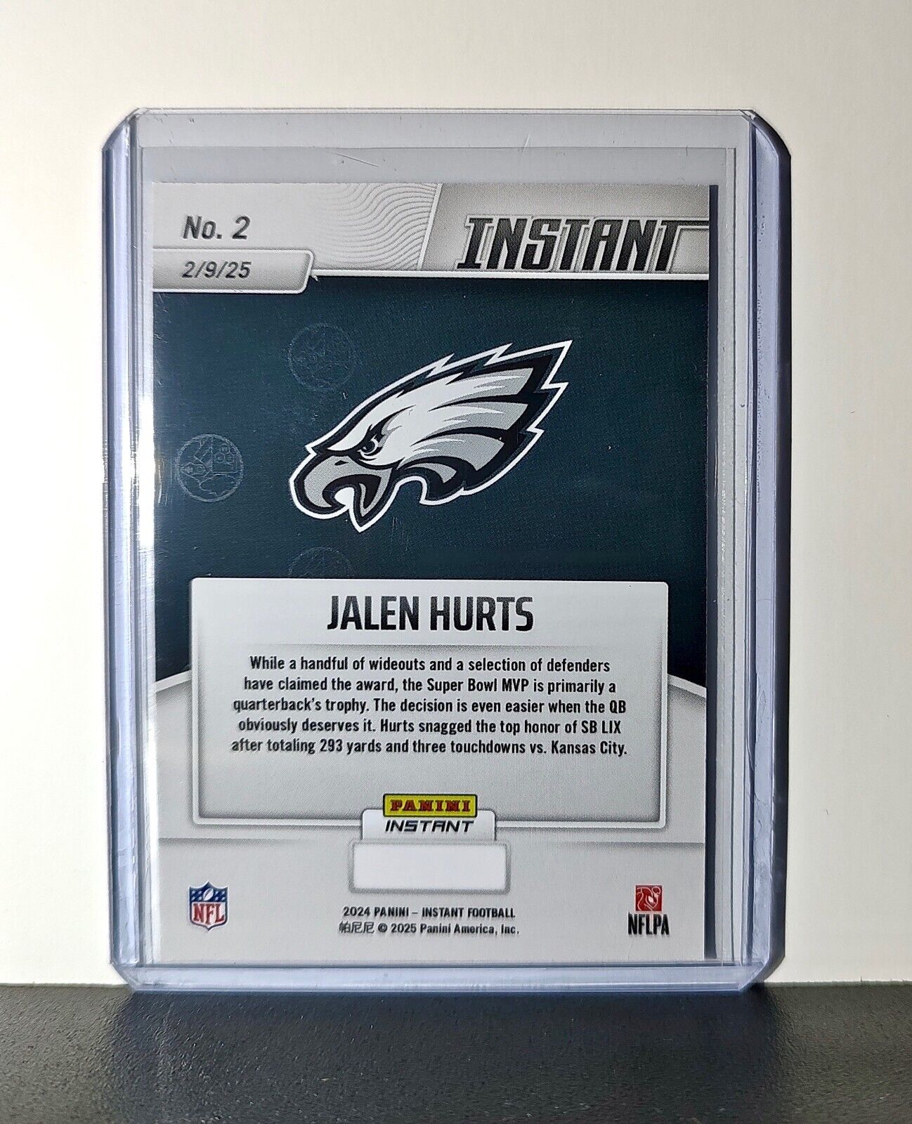 Jalen Hurts 2024 Panini Super Bowl LIX Champions NFL #2 Football Card Eagles