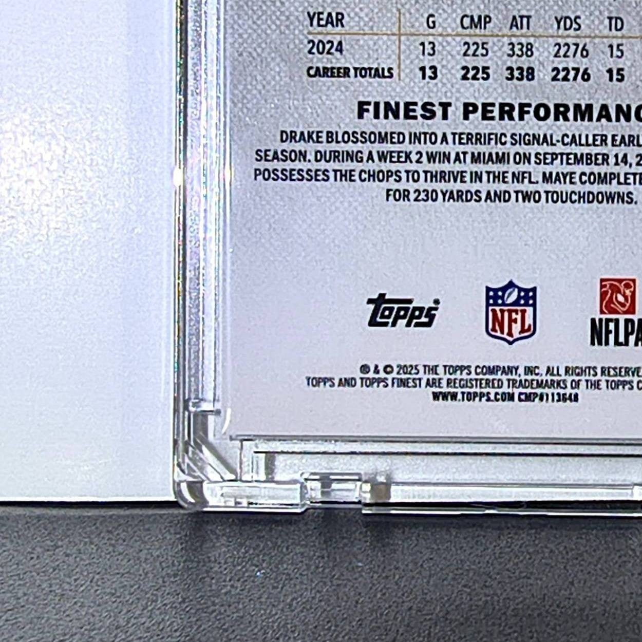 Drake Maye 2025 Topps Finest NFL #62 Football Card New England Patriots