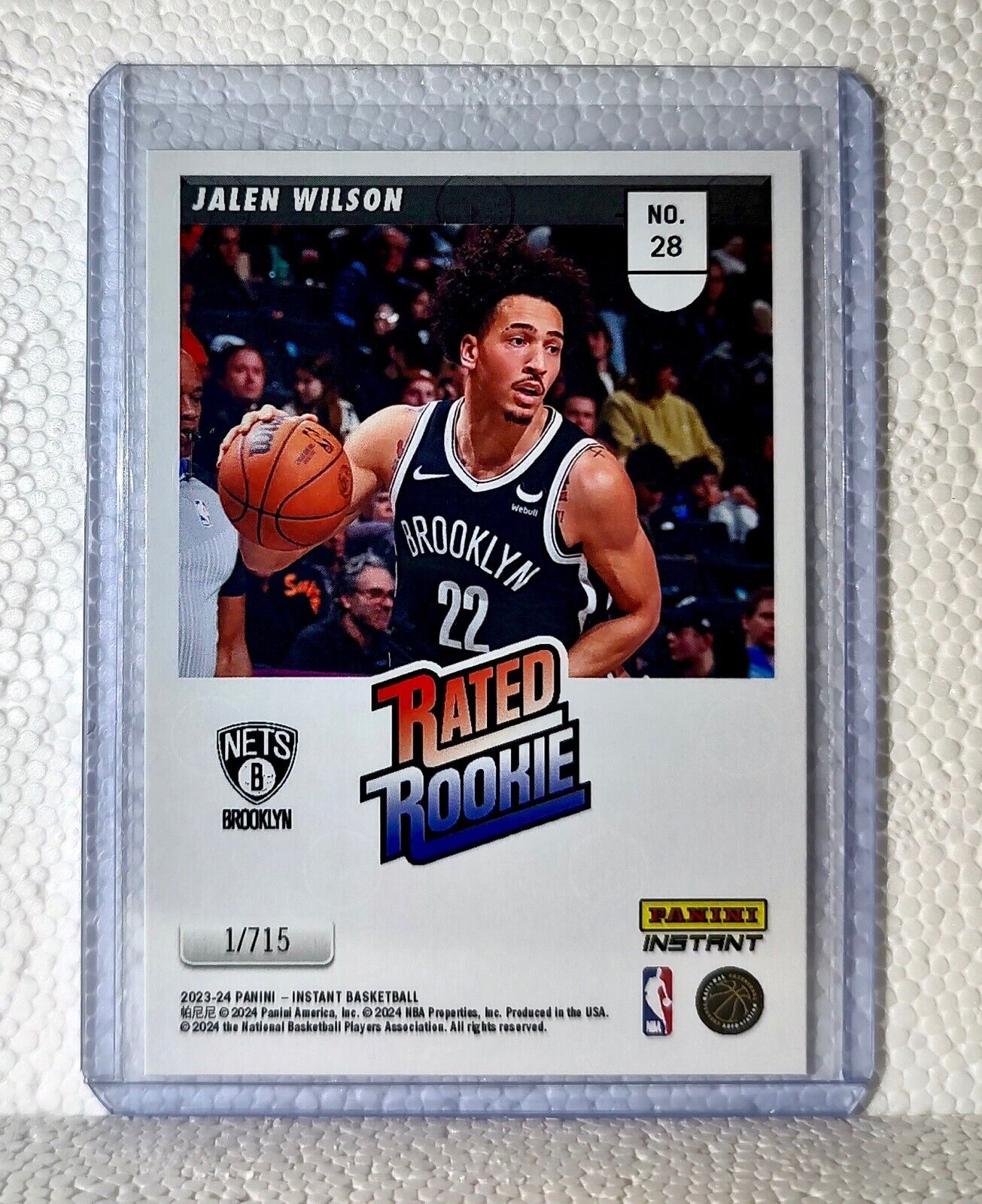 Jalen Wilson 2023-24 Panini NBA #28 Rated Rookie Retro Card Brooklyn Nets 1/715