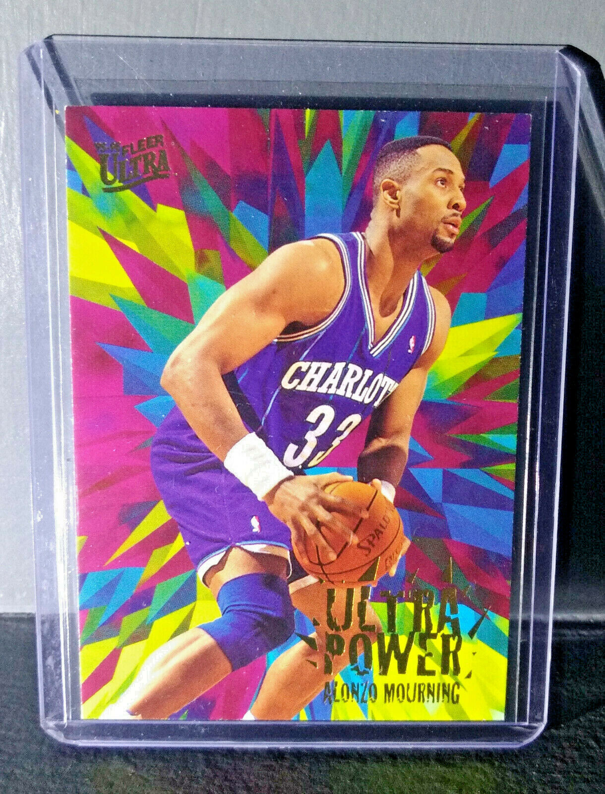 1995-96 Alonzo Mourning Fleer Ultra #6 Ultra Power Basketball Card