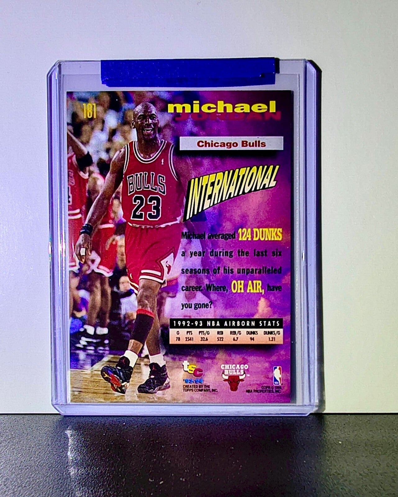 Michael Jordan 1993-94 Topps Stadium Club #181 Basketball Card Chicago Bulls