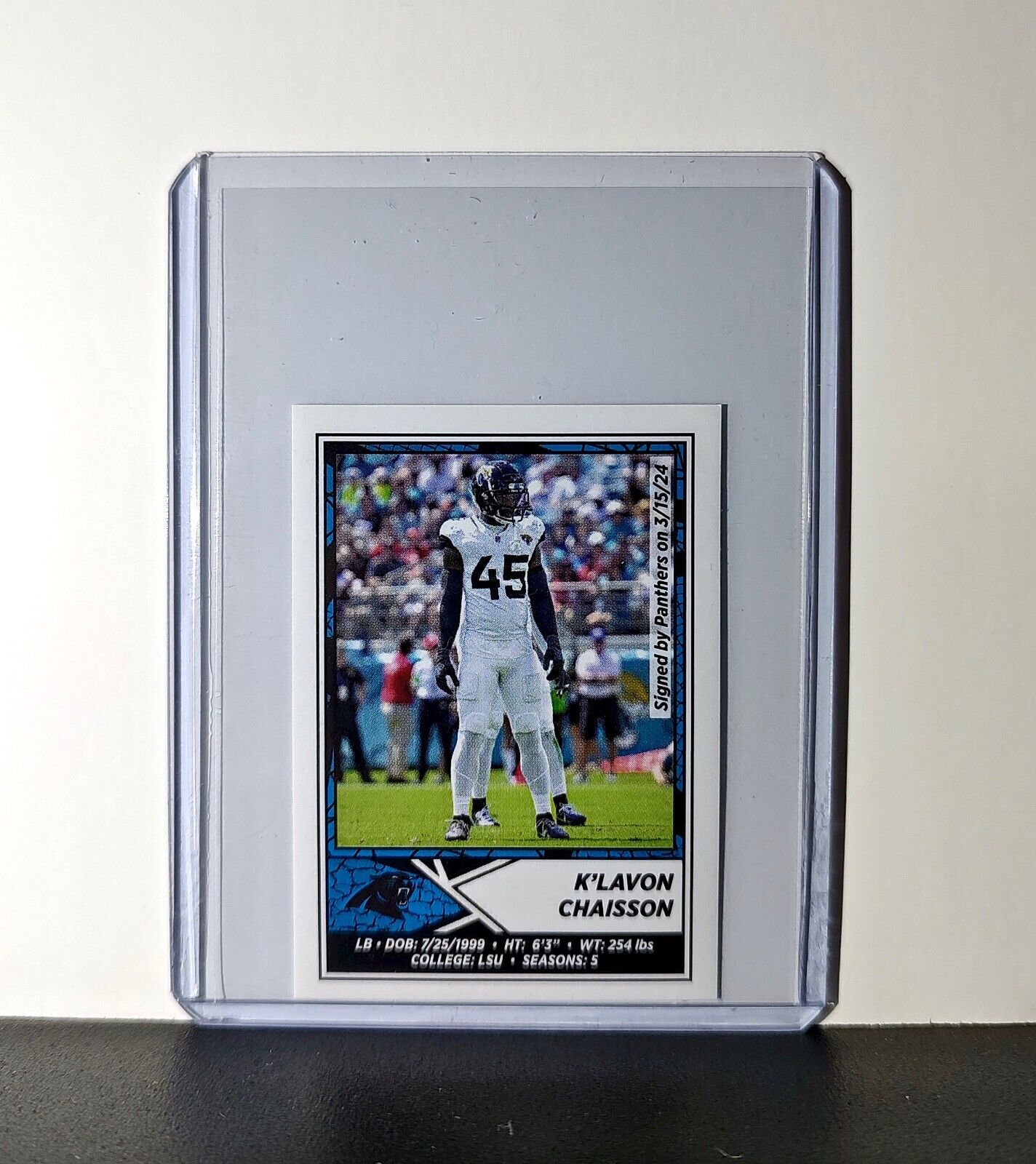 K'Lavon Chaisson 2024 Panini NFL Sticker #451 Carolina Panthers