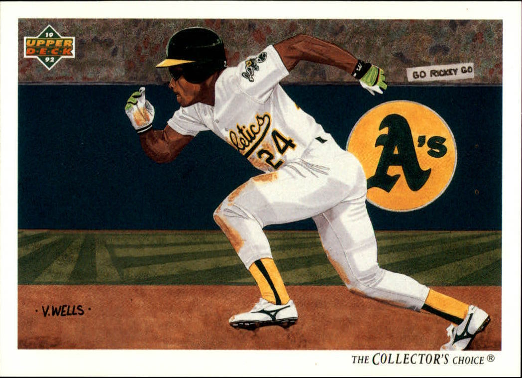 Rickey Henderson 1992 Upper Deck MLB #90 Team Checklist Card Oakland Athletics