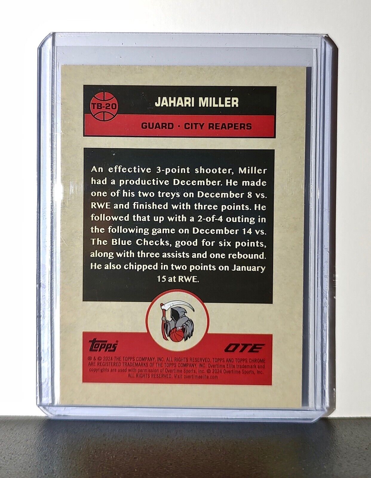 Jahari Miller Rookie 2023-24 Topps Chrome Overtime #TB-20 1976 City Reapers