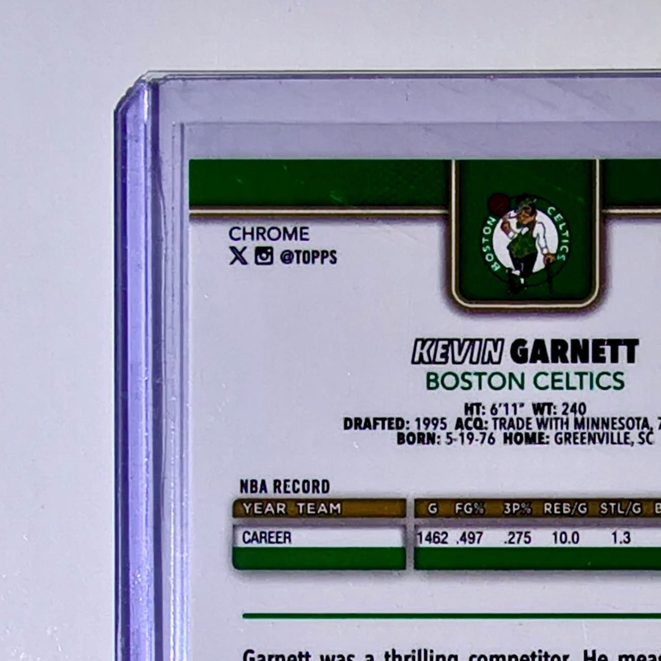 Kevin Garnett 2025-26 NBA Topps Chrome Update X-Fractor #147 Card Boston Celtics