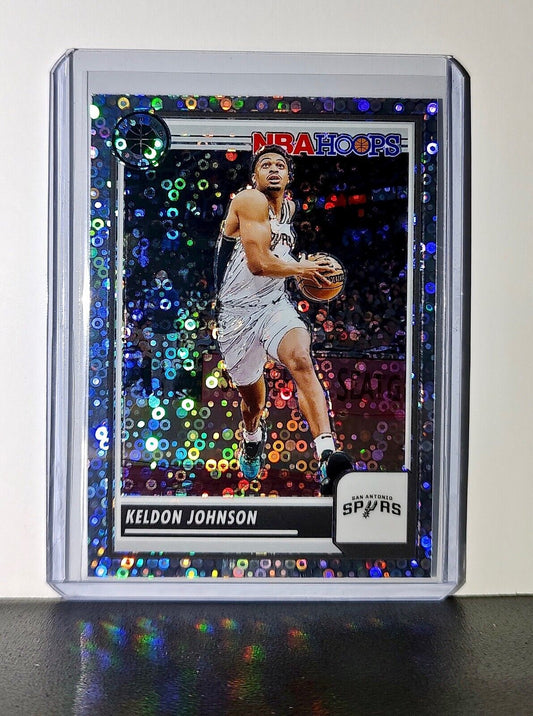 Keldon Johnson 2023-24 Panini Premium NBA Hoops #118 Disco Prizm Card Spurs
