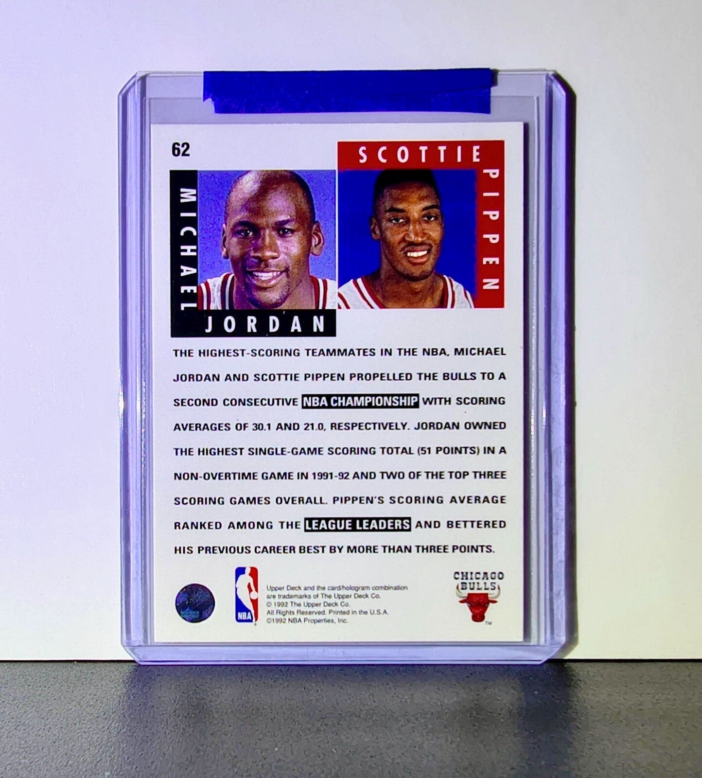 Michael Jordan Scottie Pippen 1992-93 Upper Deck Scoring Threats #62 Card Bulls