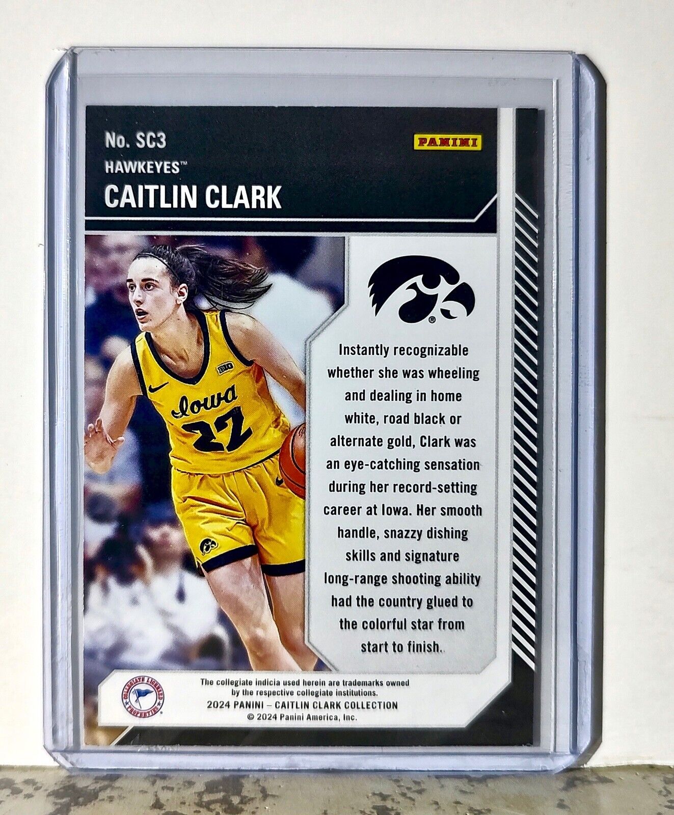 2024 Caitlin Clark Panini Contenders #SC3 School Colors Basketball Card Hawkeyes