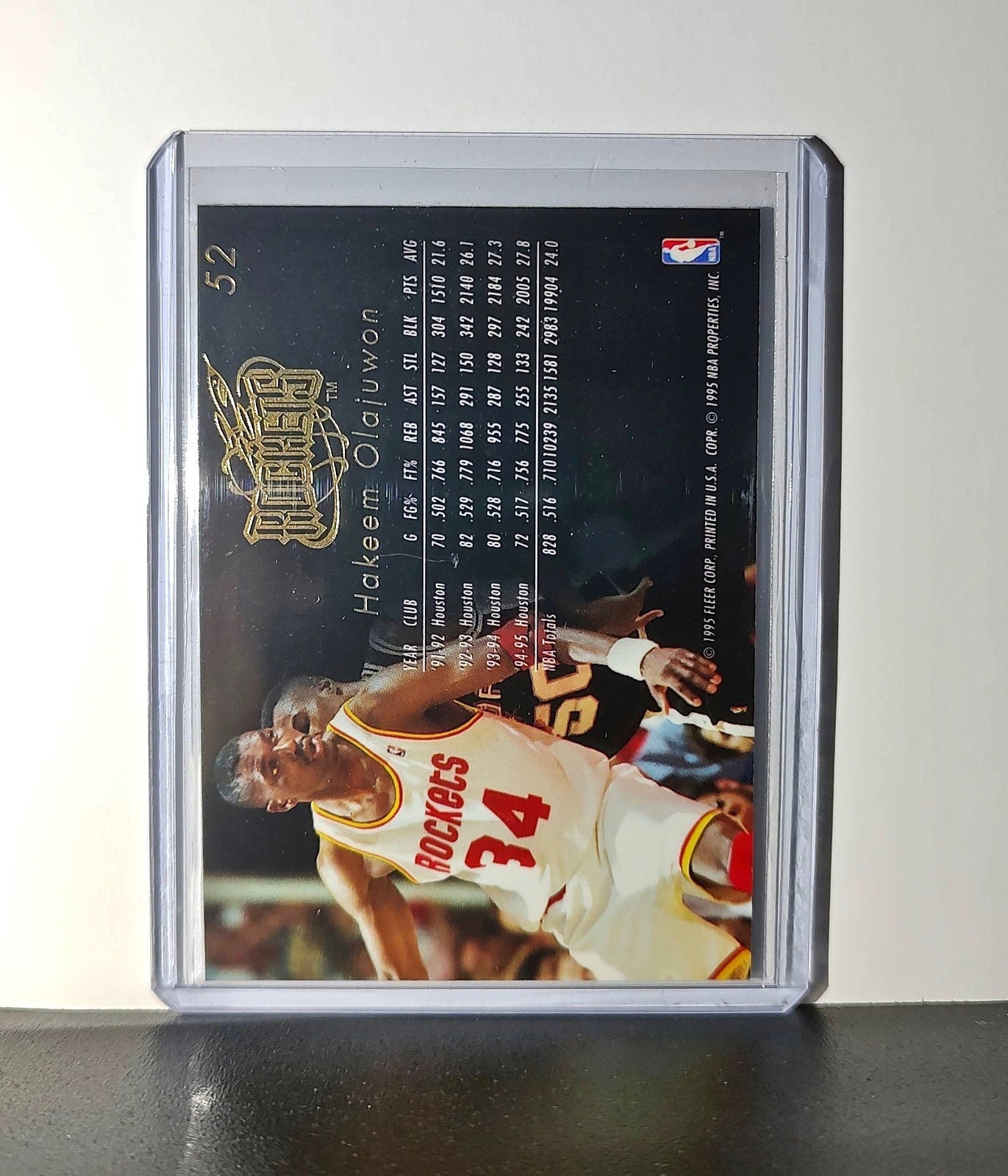 Hakeem Olajuwon 1995-96 Flair NBA #52 Card Houston Rockets