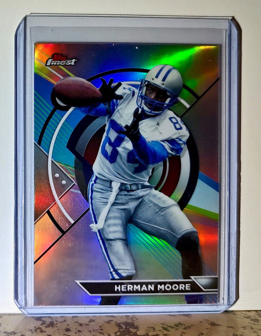 Herman Moore 2023 Topps Finest Refractor NFL #184 Football Card Detroit Lions